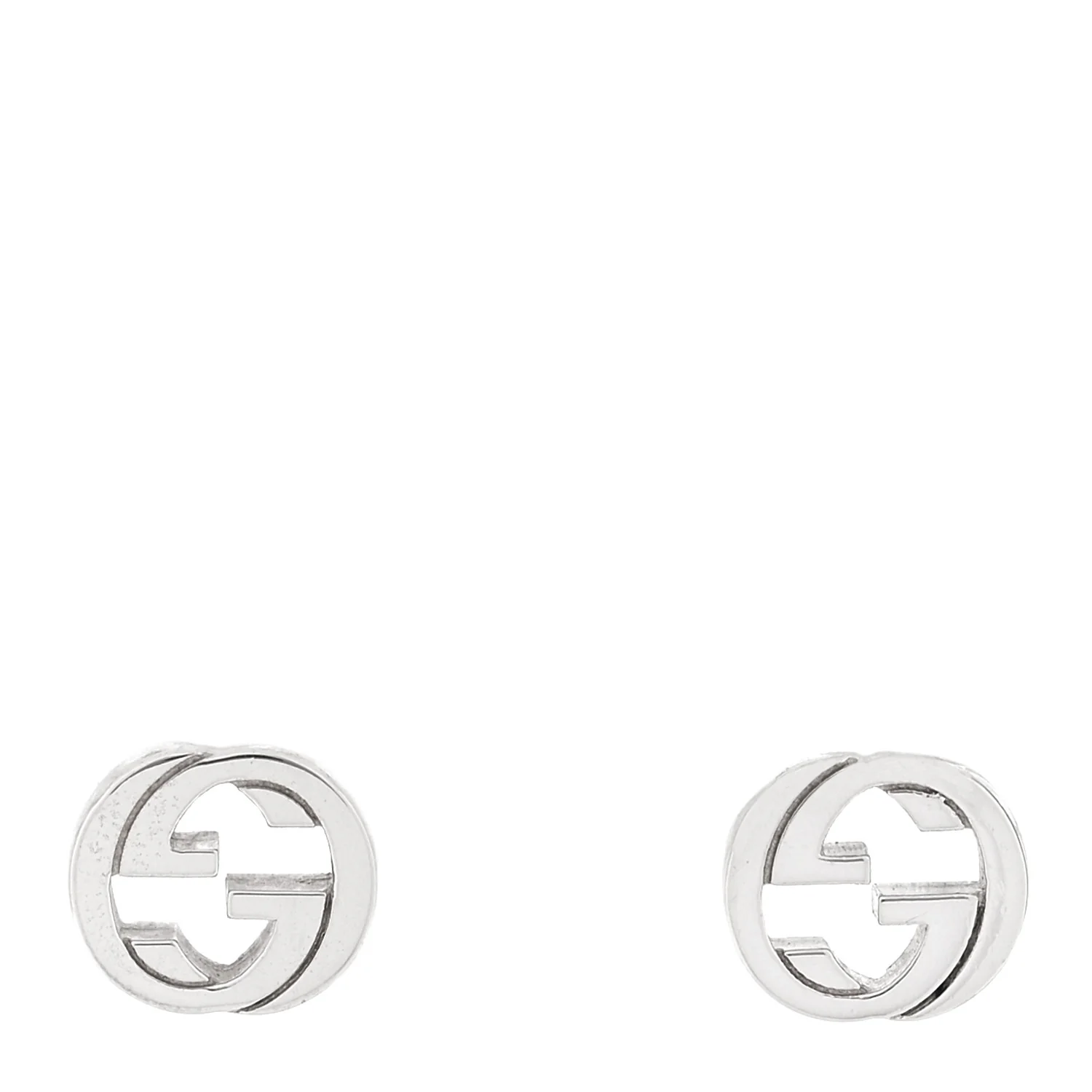 Sterling Silver Interlocking GG Stud Earrings