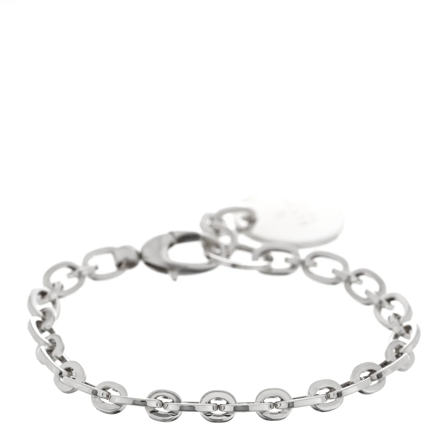 Sterling Silver Link Round Charm Bracelet - Image 2