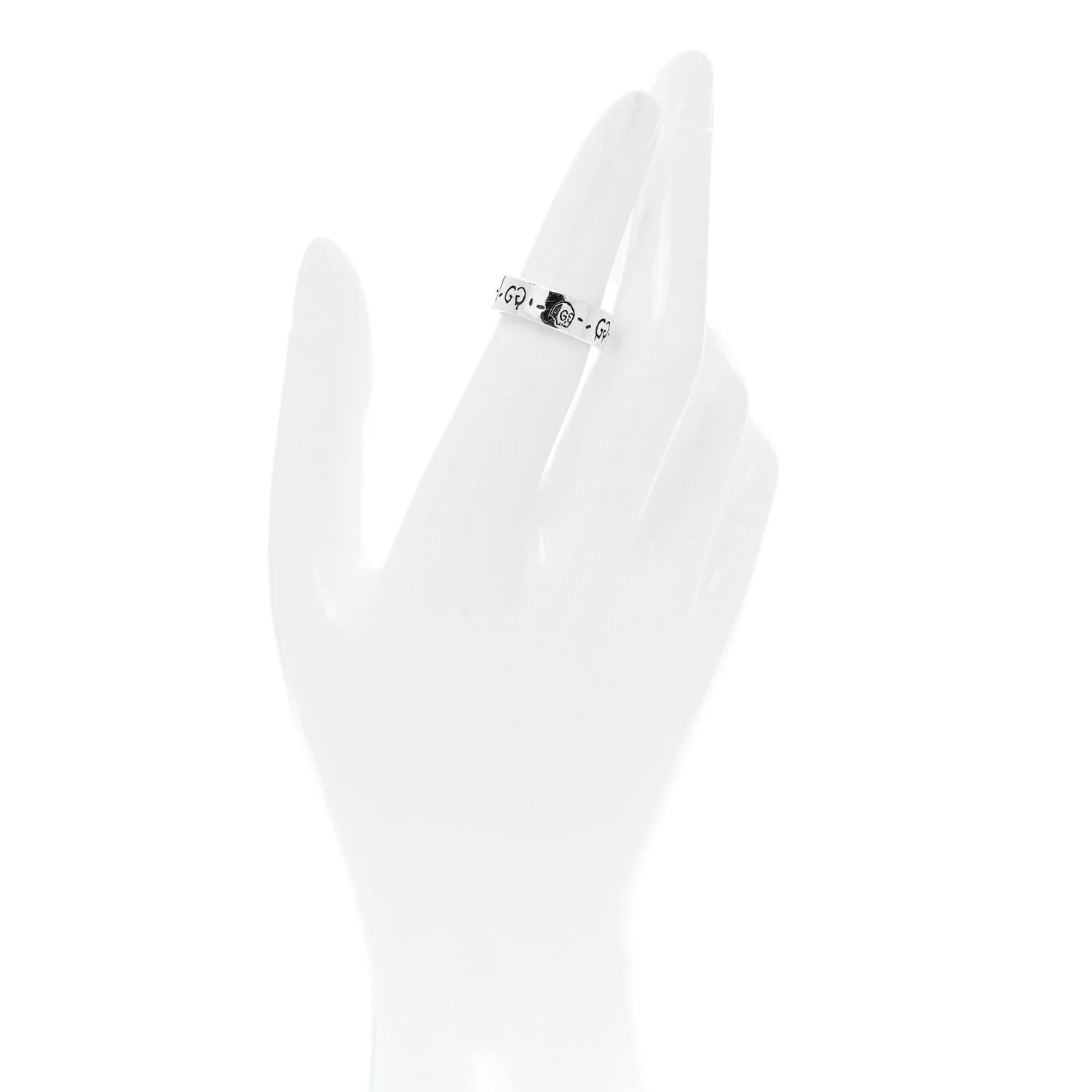 Sterling Silver Narrow GucciGhost Hamlet Skull Ring 49 4.75 - Image 2