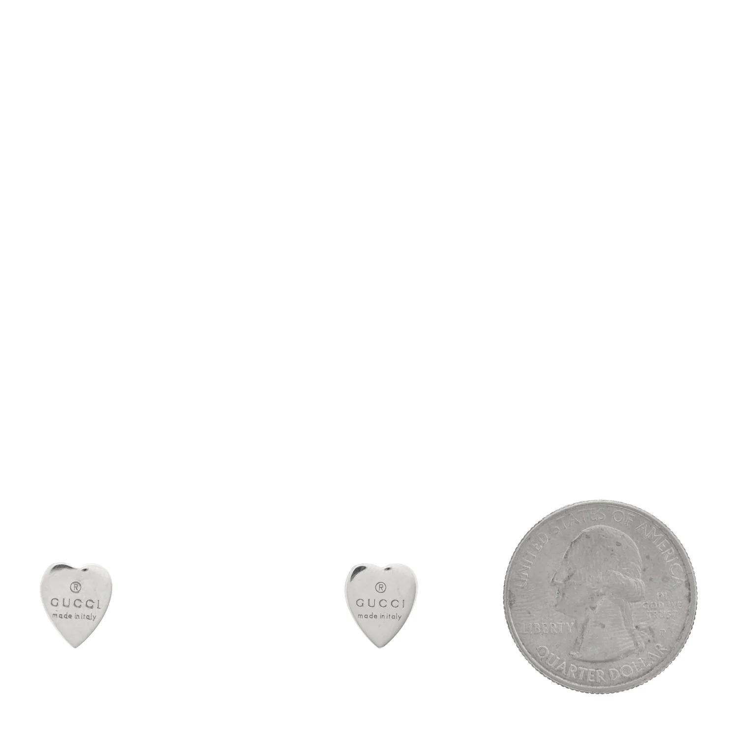 Sterling Silver Trademark Heart Stud Earrings - Image 2