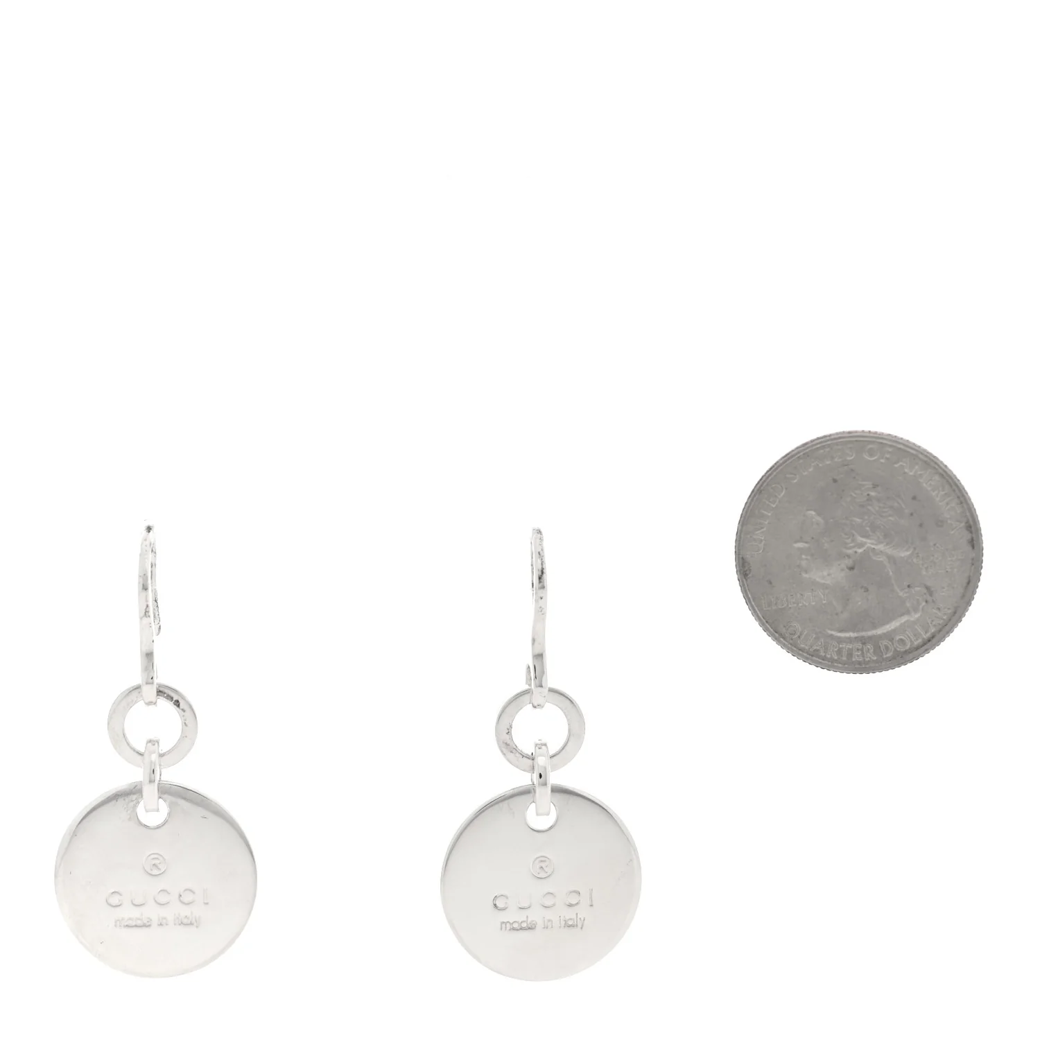 Sterling Silver Trademark Round Drop Earrings - Image 2