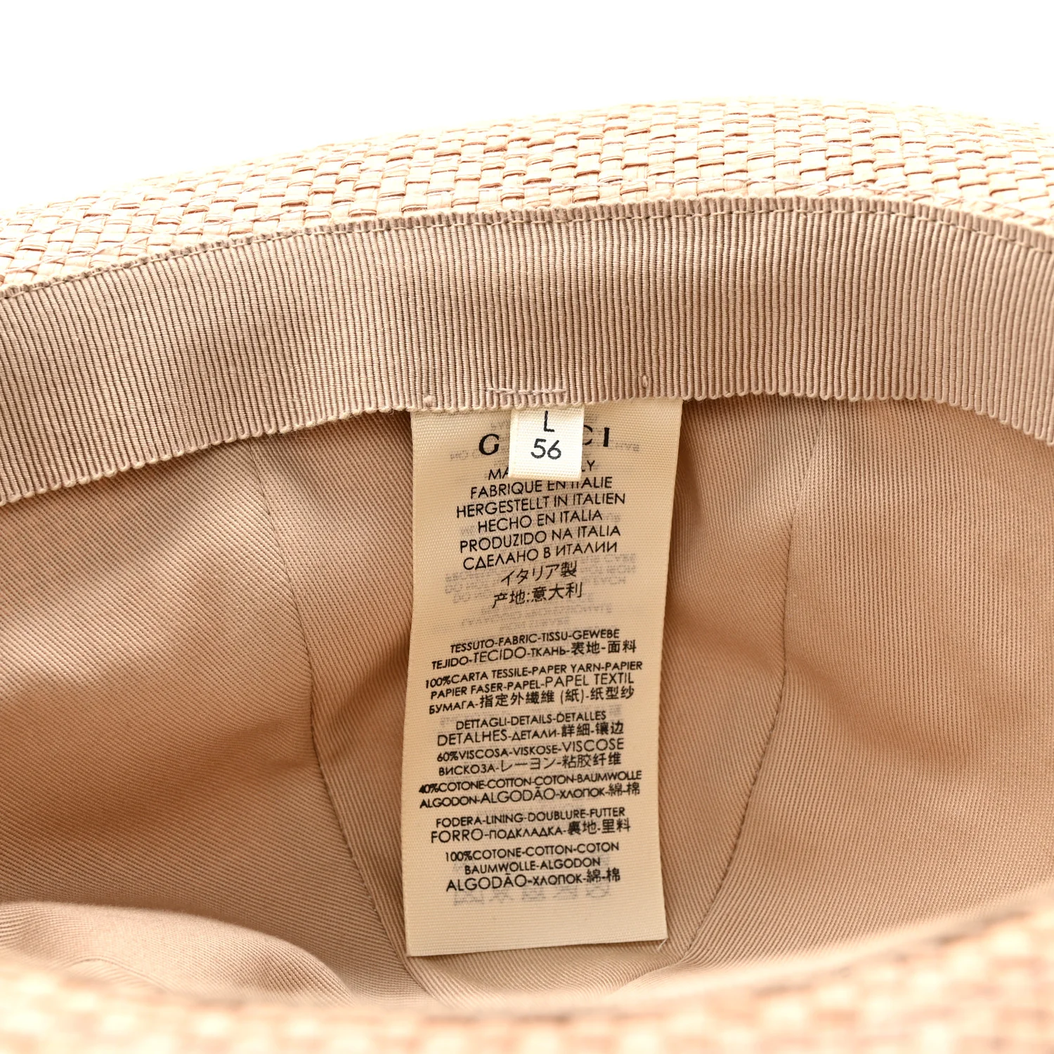 Straw Grosgrain Wide Brim Hat L Black - Image 9