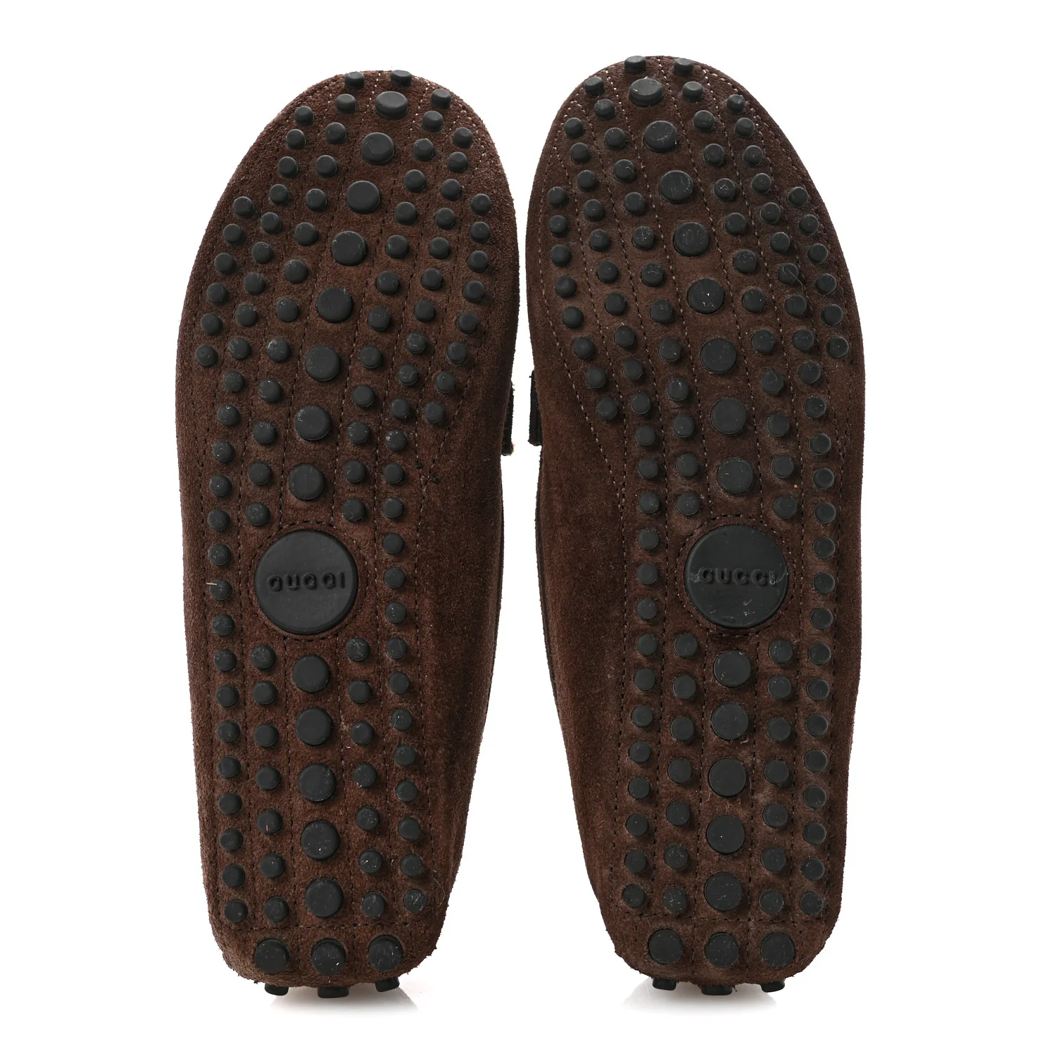 Suede GG Buckle Driver Loafers 38.5 Brown - Image 6