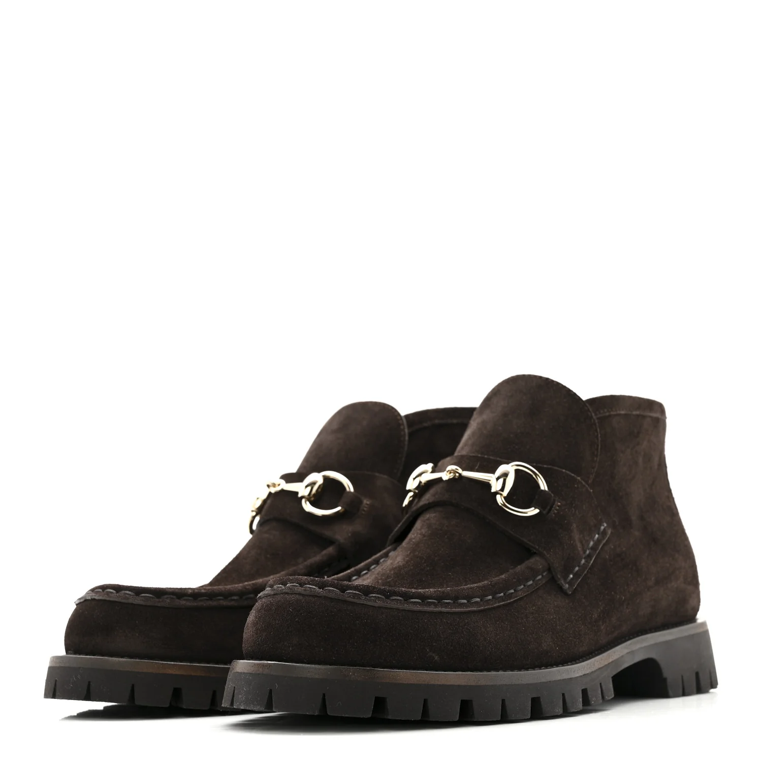 Suede Horsebit Ankle Boots 38 Dark Brown - Image 4