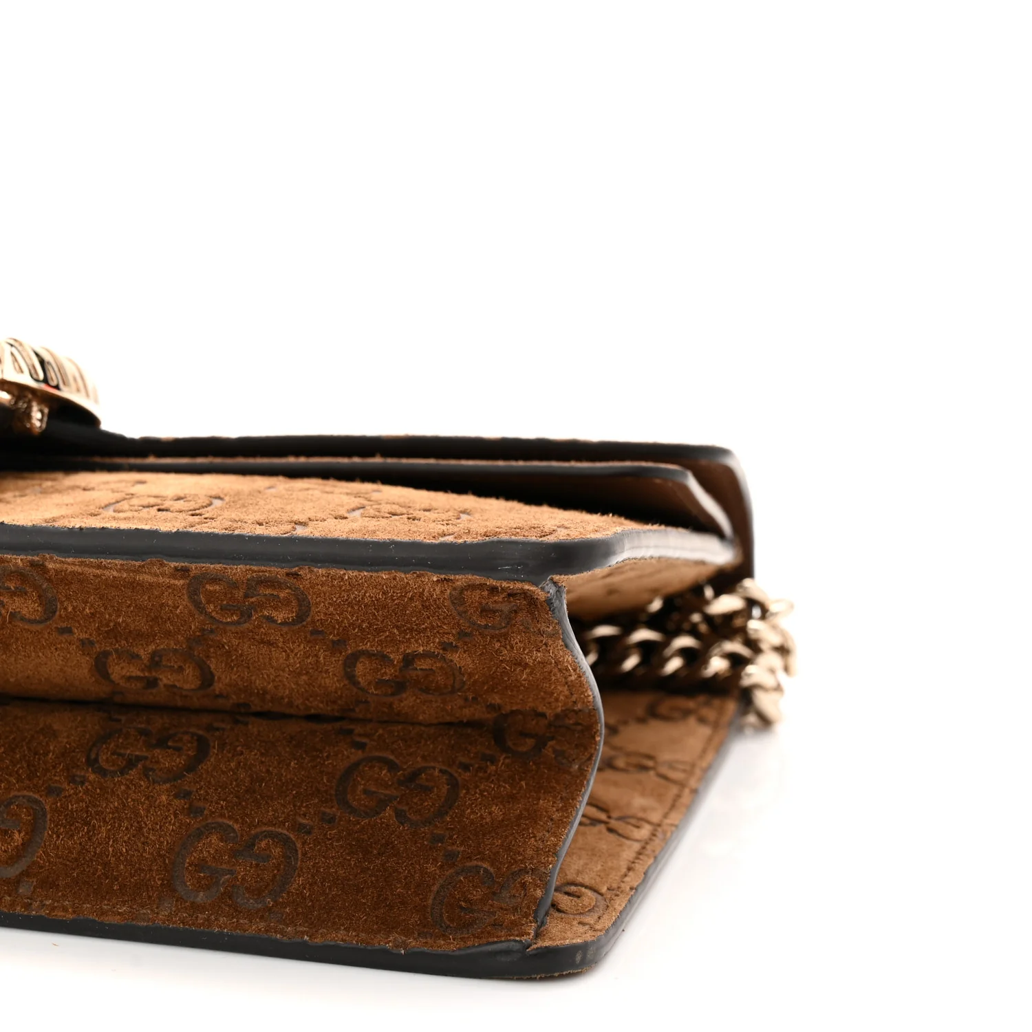 Suede Jumbo GG Debossed Small Dionysus Shoulder Bag Brown - Image 10