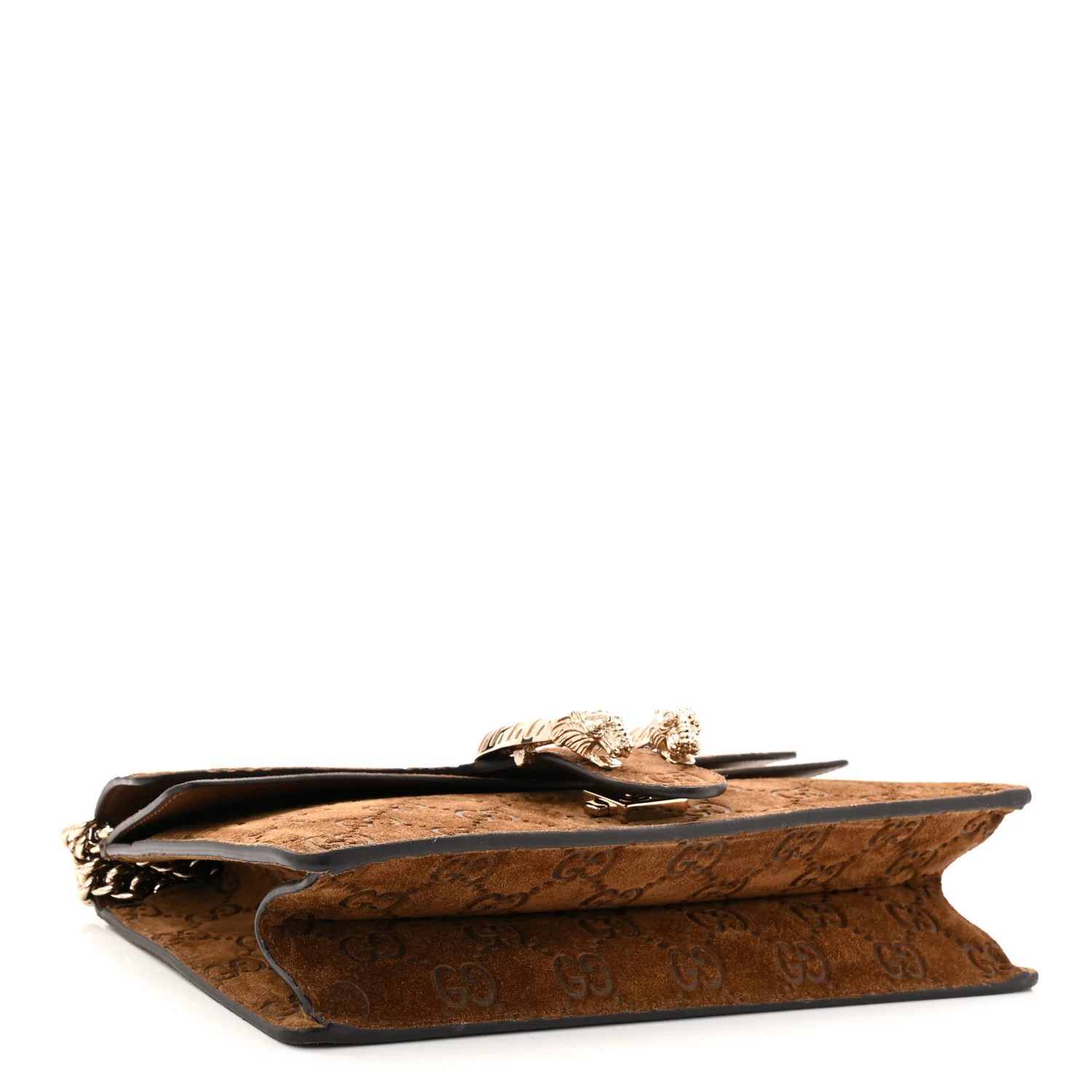 Suede Jumbo GG Debossed Small Dionysus Shoulder Bag Brown - Image 4