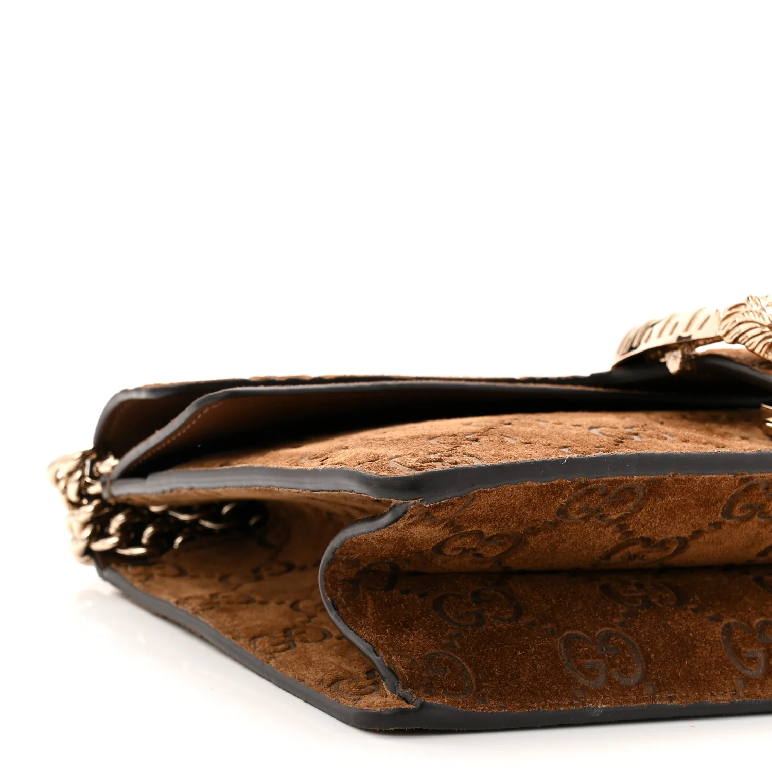 Suede Jumbo GG Debossed Small Dionysus Shoulder Bag Brown - Image 9
