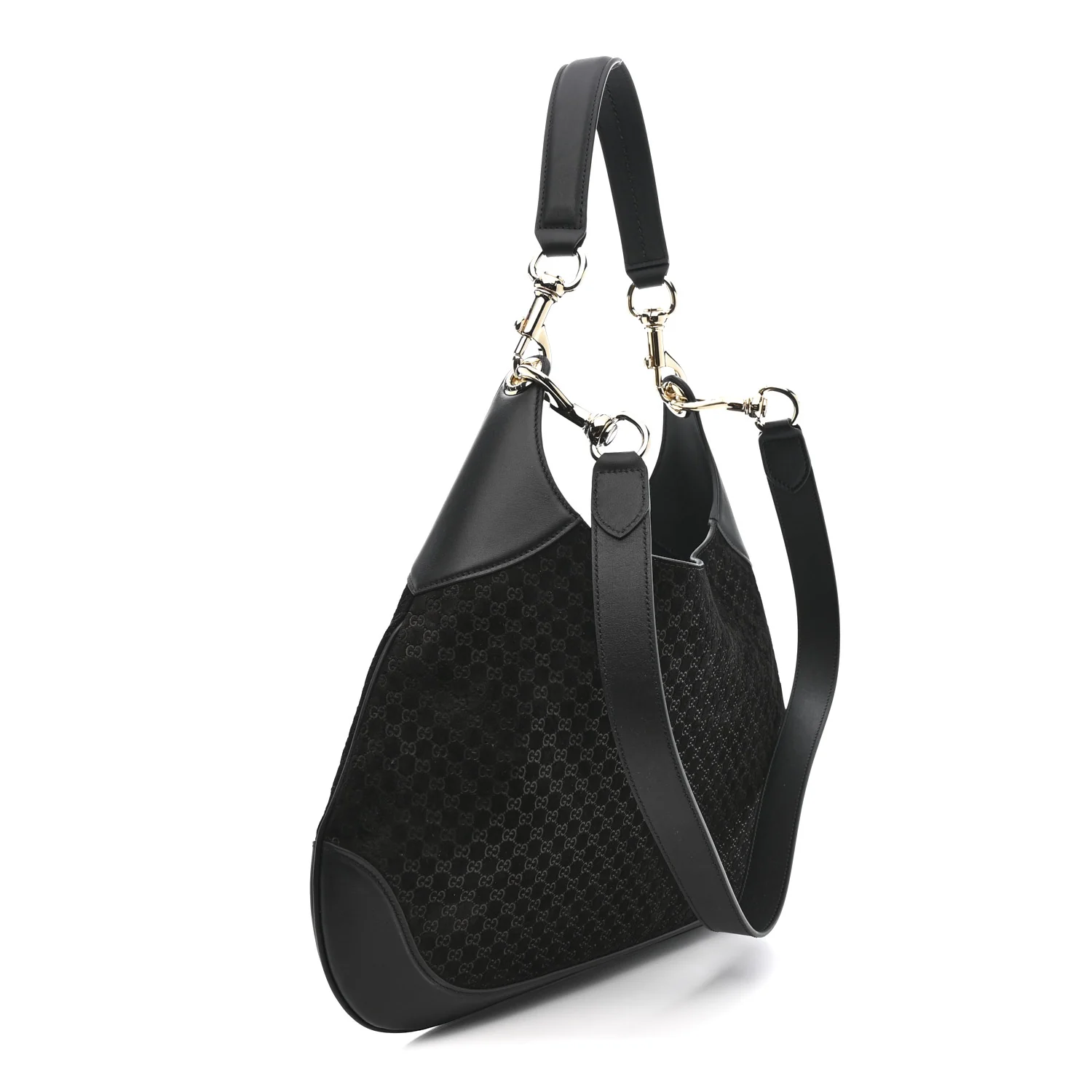 Suede Micro GG Calfskin B Medium Shoulder Bag  Arabella Black - Image 3