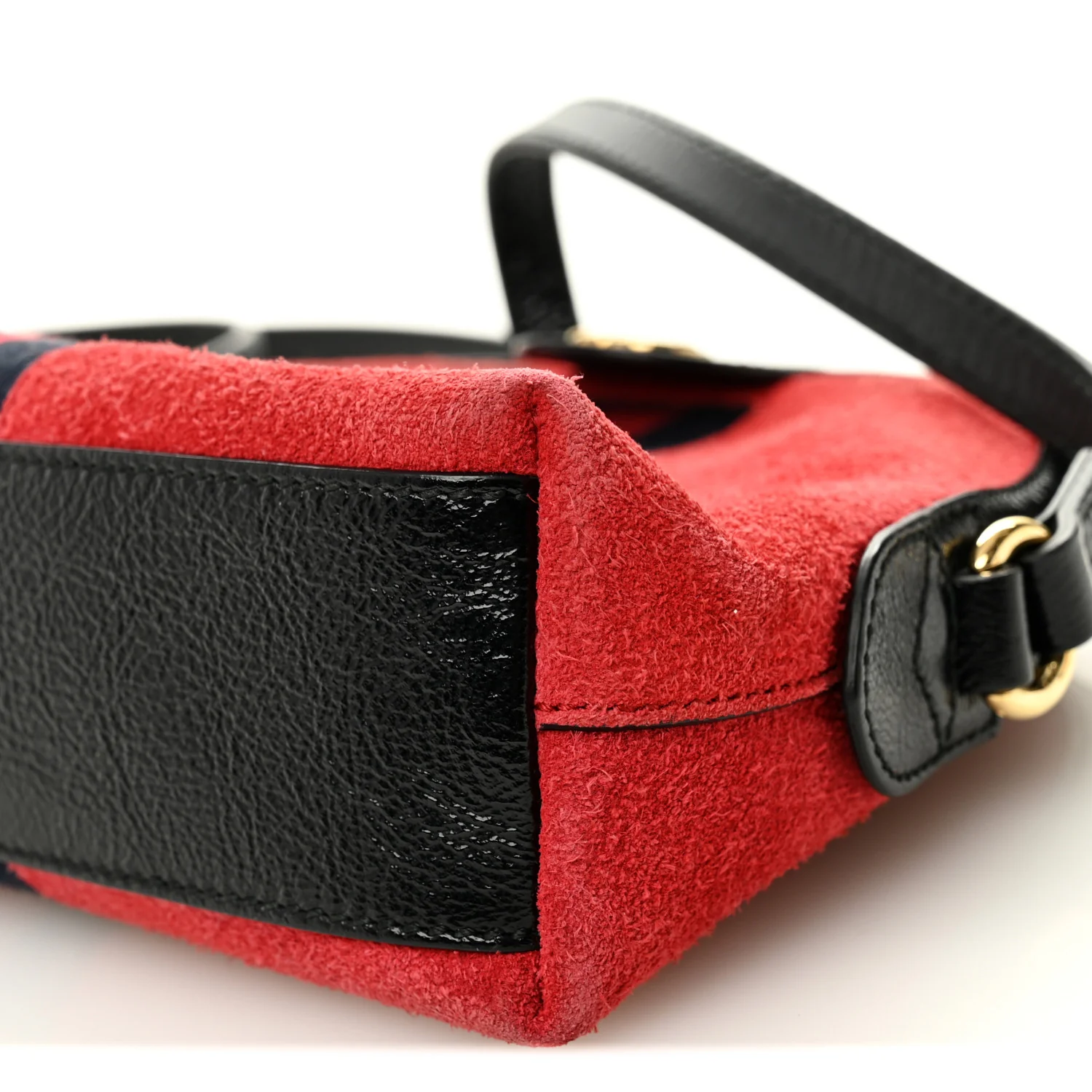 Suede Patent Web GG Small Ophidia Dome Shoulder Bag Hibiscus Red - Image 10
