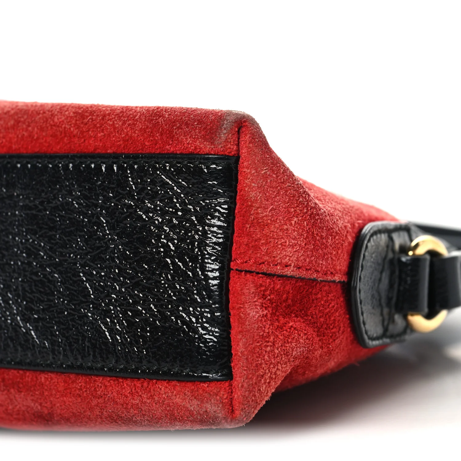 Suede Patent Web GG Small Ophidia Dome Shoulder Bag Hibiscus Red - Image 10
