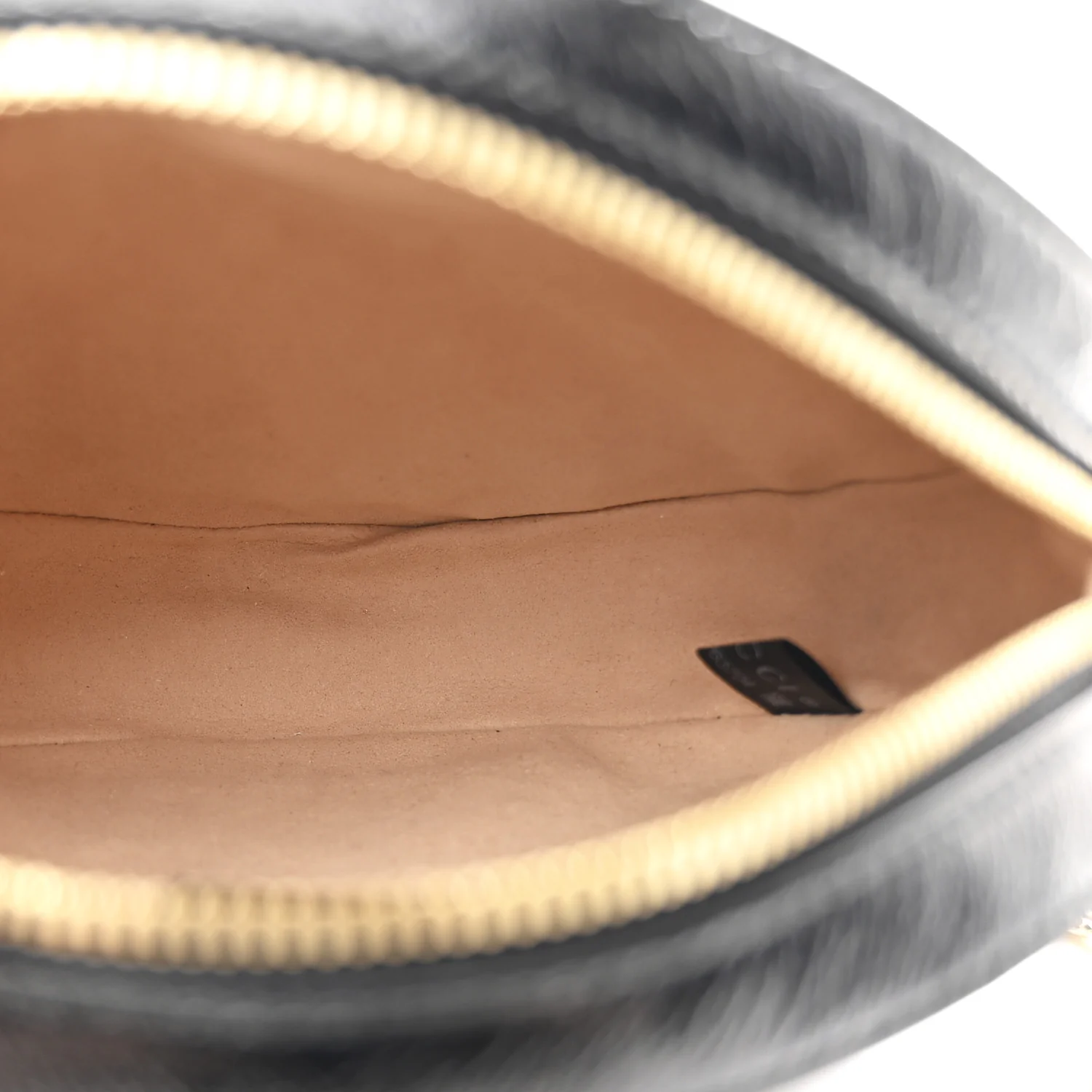 Suede Patent Web Mini Ophidia Round Shoulder Bag Black - Image 5