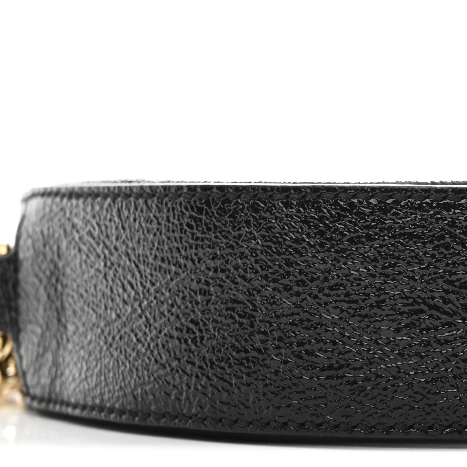 Suede Patent Web Mini Ophidia Round Shoulder Bag Black - Image 9