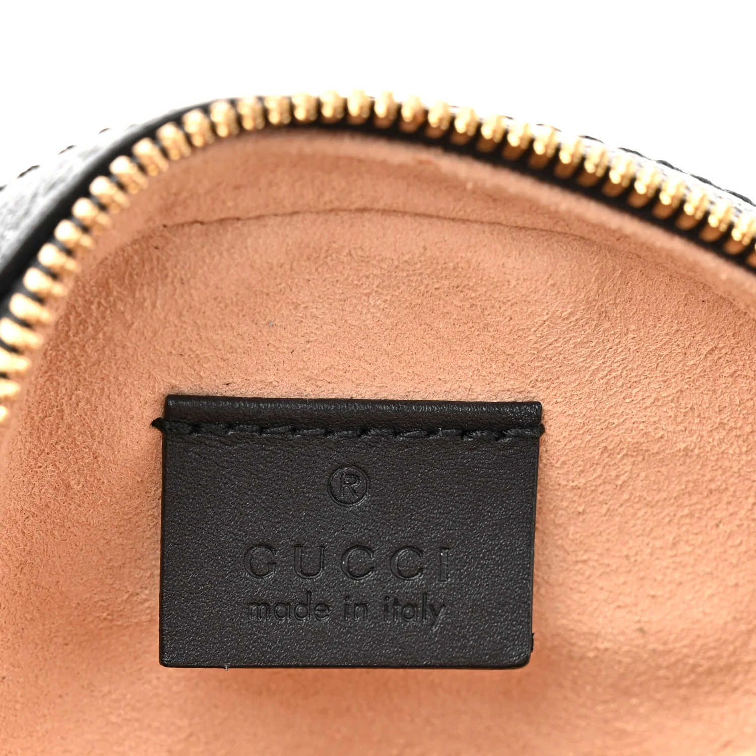 Suede Patent Web Mini Ophidia Round Shoulder Bag Black - Image 6