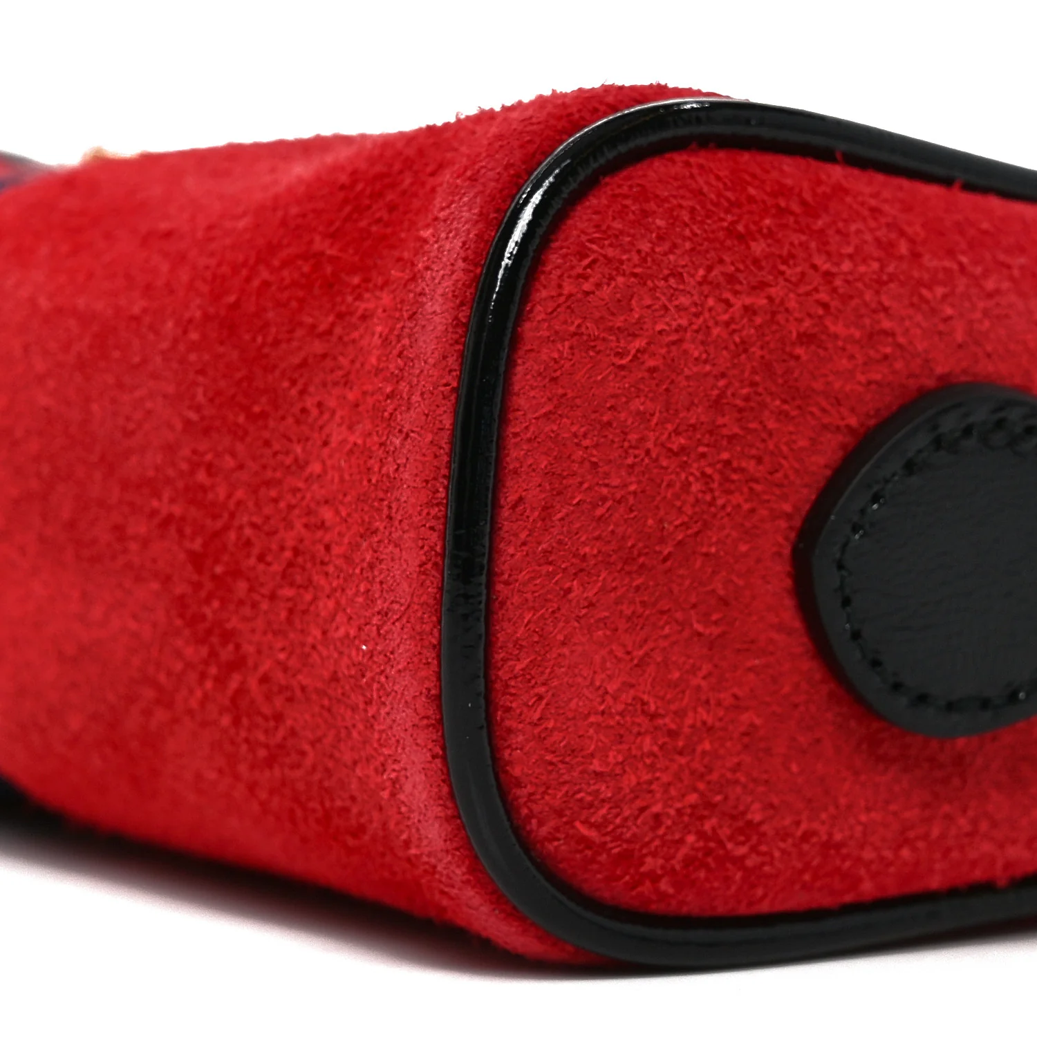 Suede Patent Web Mini Ophidia Shoulder Bag Hibiscus Red Black - Image 10