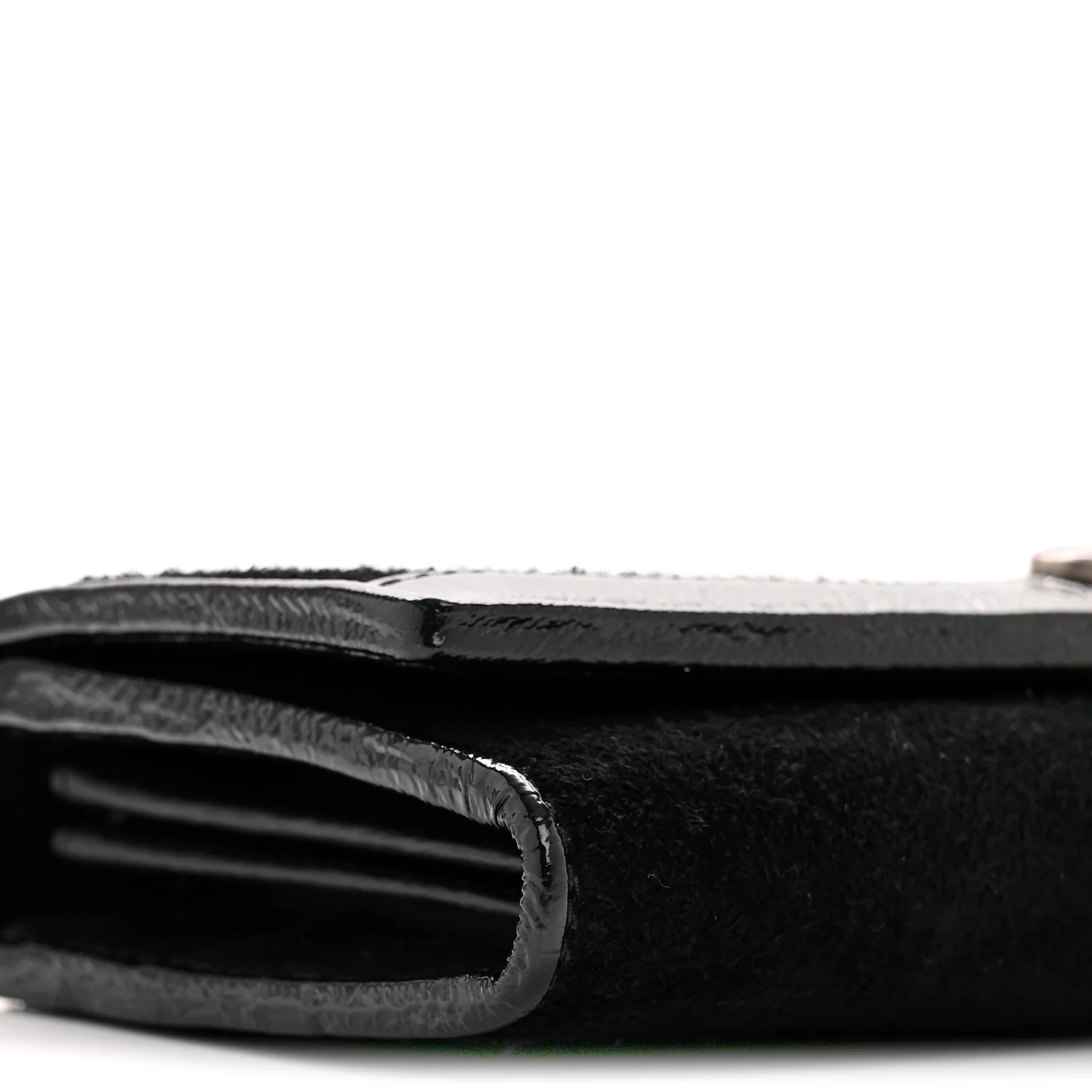 Suede Patent Web Ophidia Wallet On Chain Black - Image 9