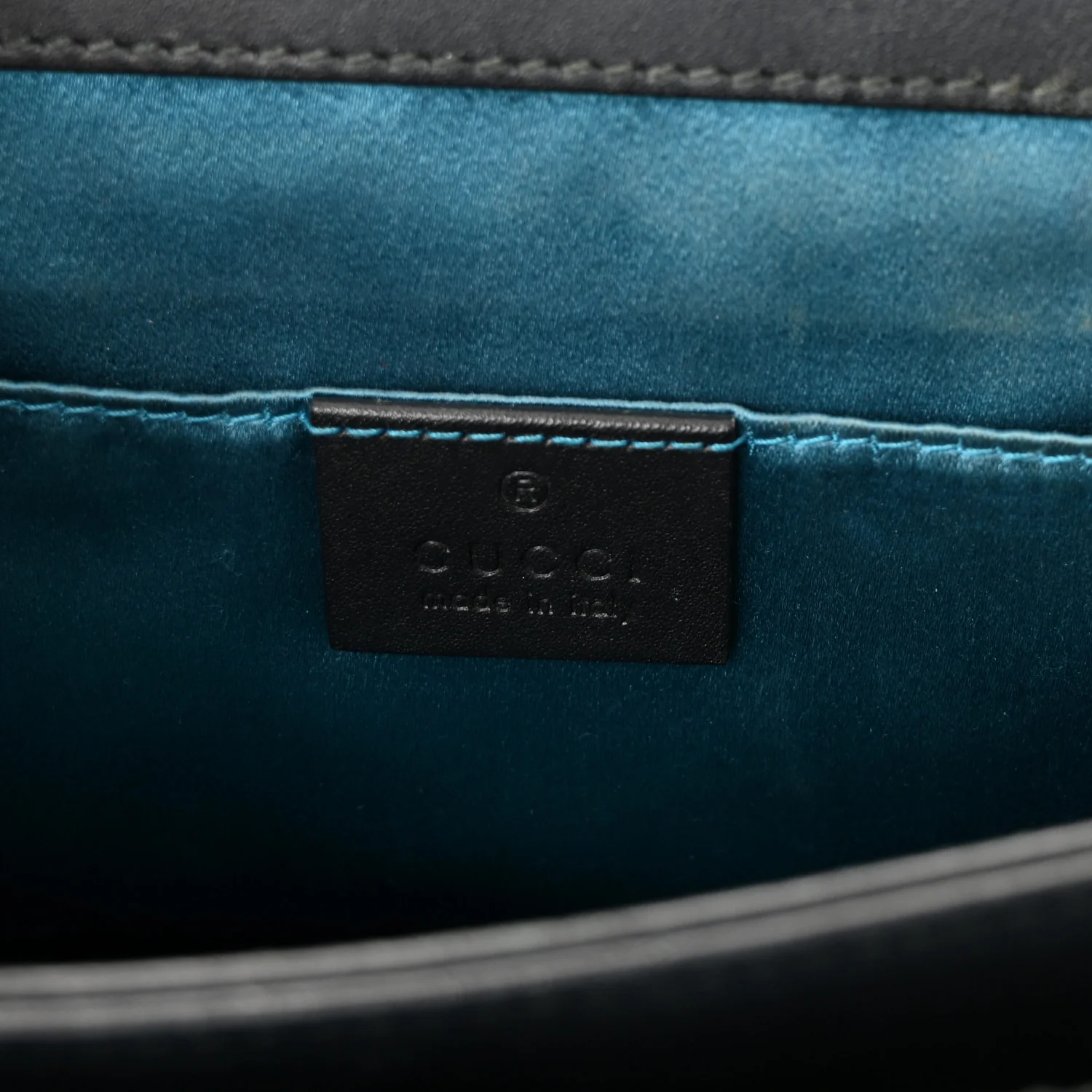 Suede Patent Web Small Ophidia Chain Shoulder Bag Blue Black - Image 6
