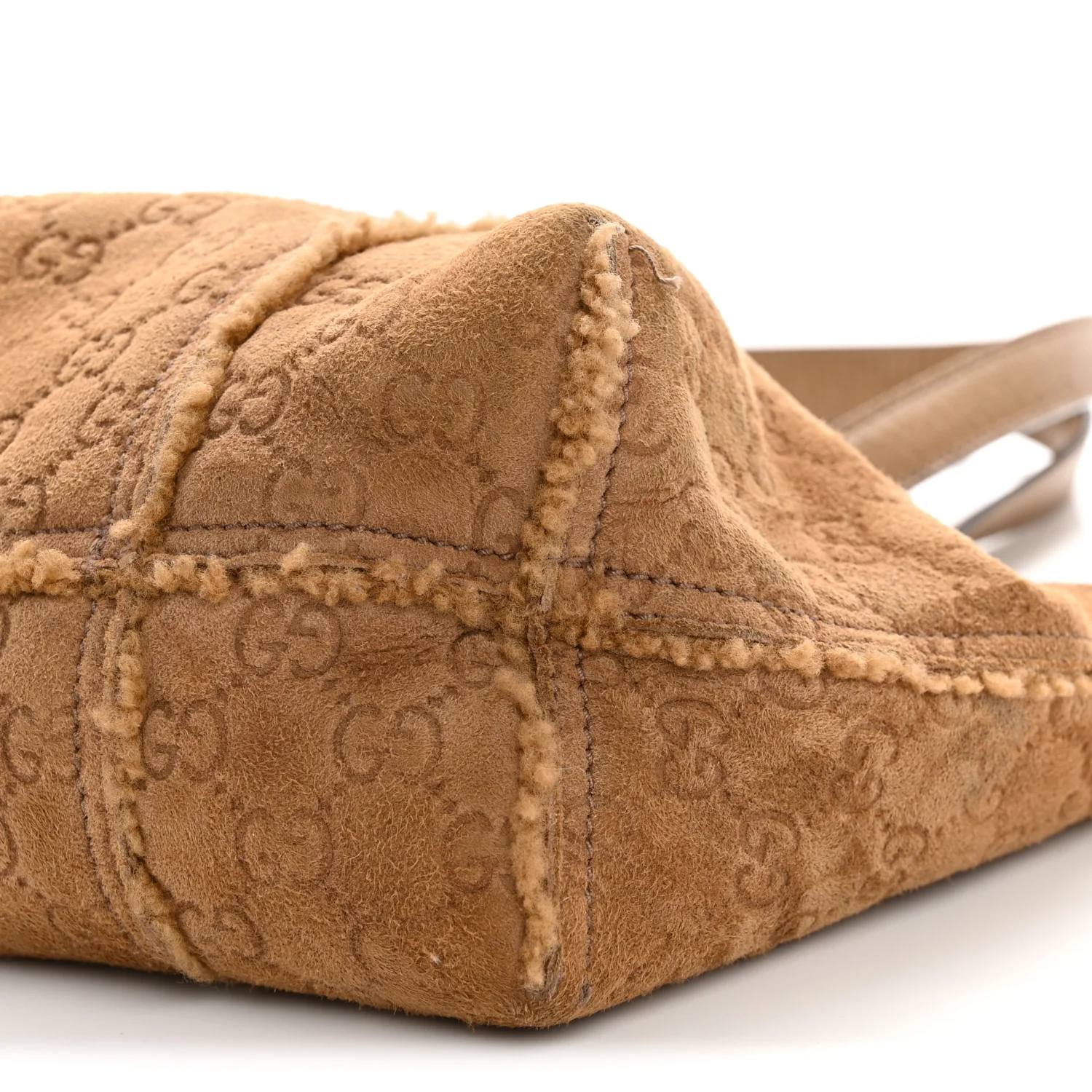 Suede Shearling Guccissima Large Jolicoeur Tote Tan - Image 11