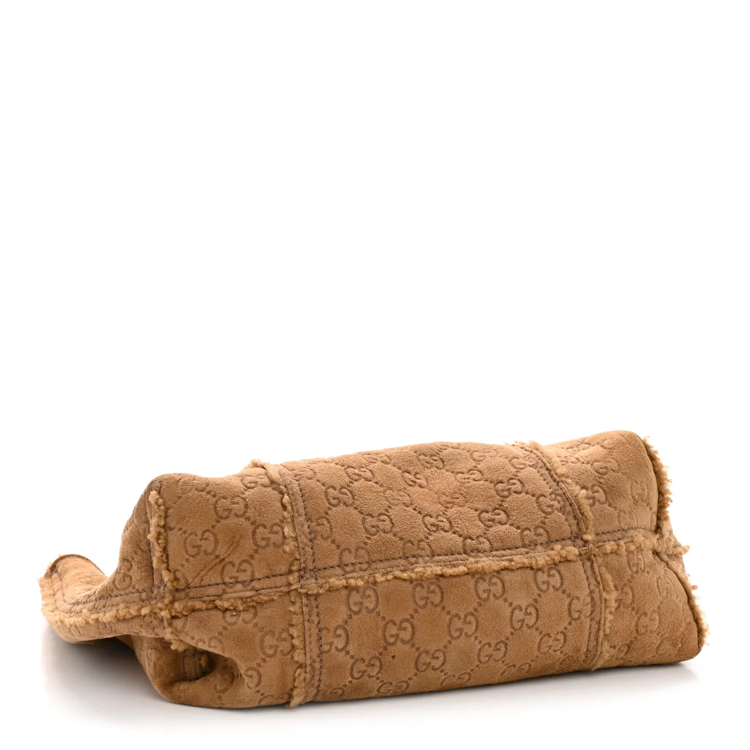 Suede Shearling Guccissima Large Jolicoeur Tote Tan - Image 5