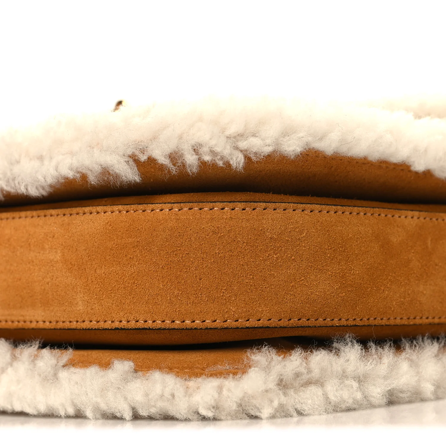 Suede Shearling Horsebit 1955 Shoulder Bag Brown - Image 10