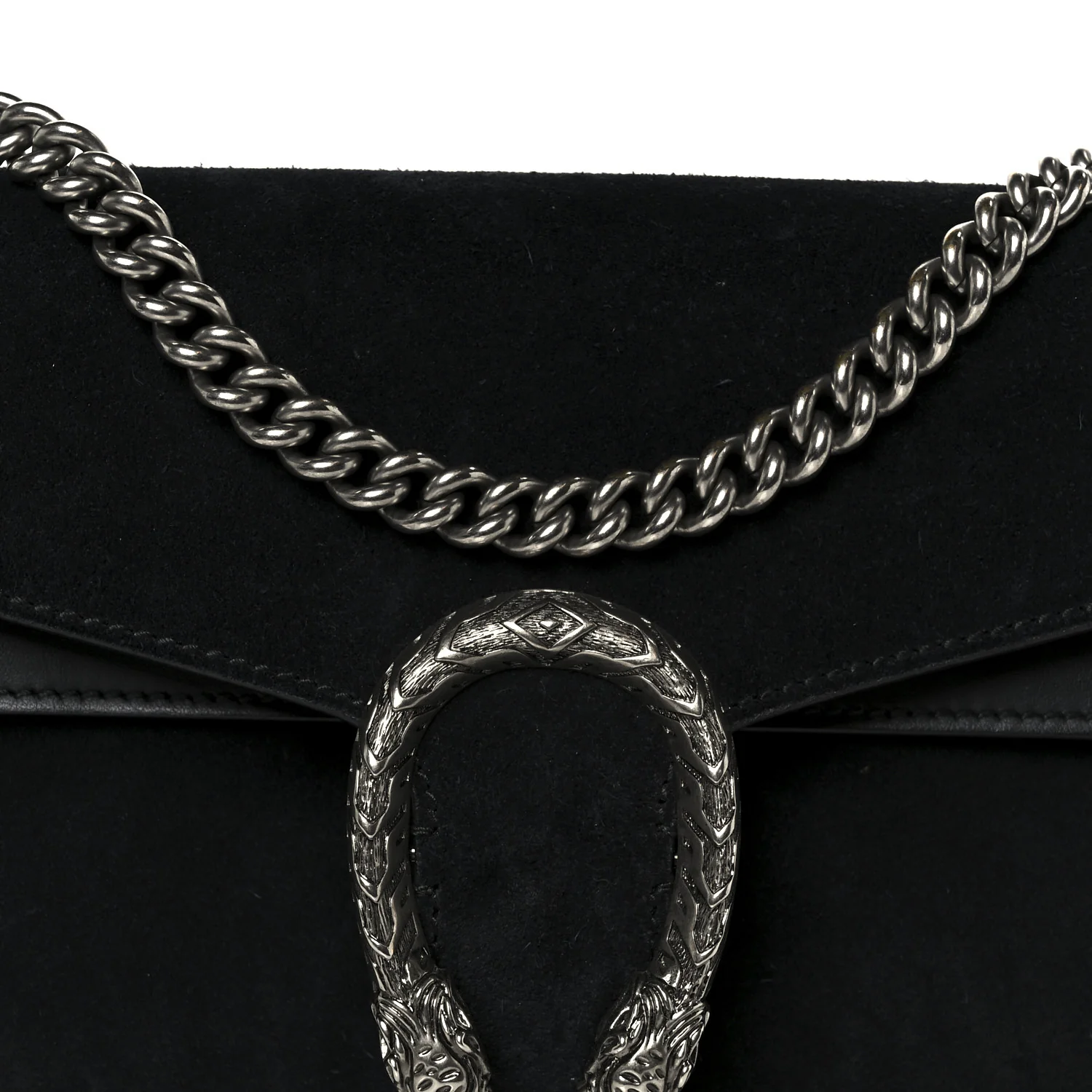 Suede Small Dionysus Shoulder Bag Black - Image 8