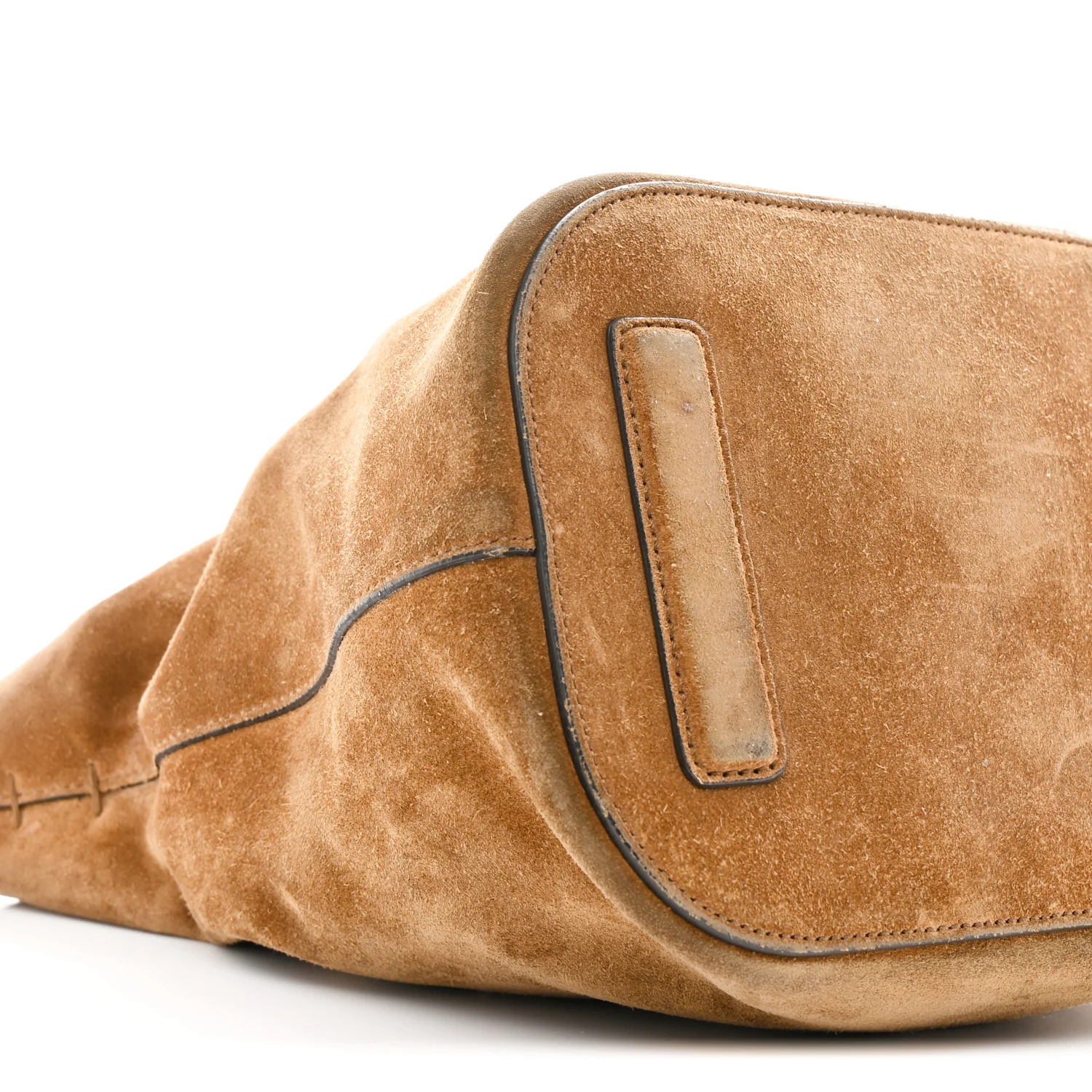 Suede Web Small Jackie Bucket Bag Brown - Image 10