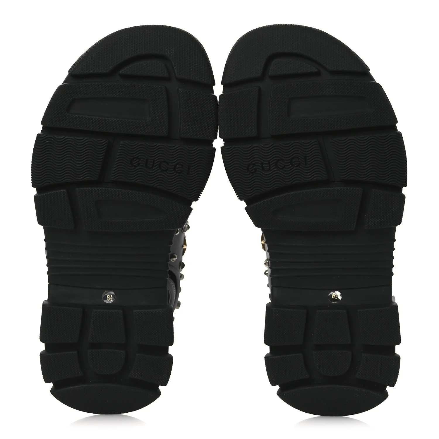 Technical Canvas Calfskin Reflective Studded Mens Aguru Sandals 6.5 Silver Black - Image 7