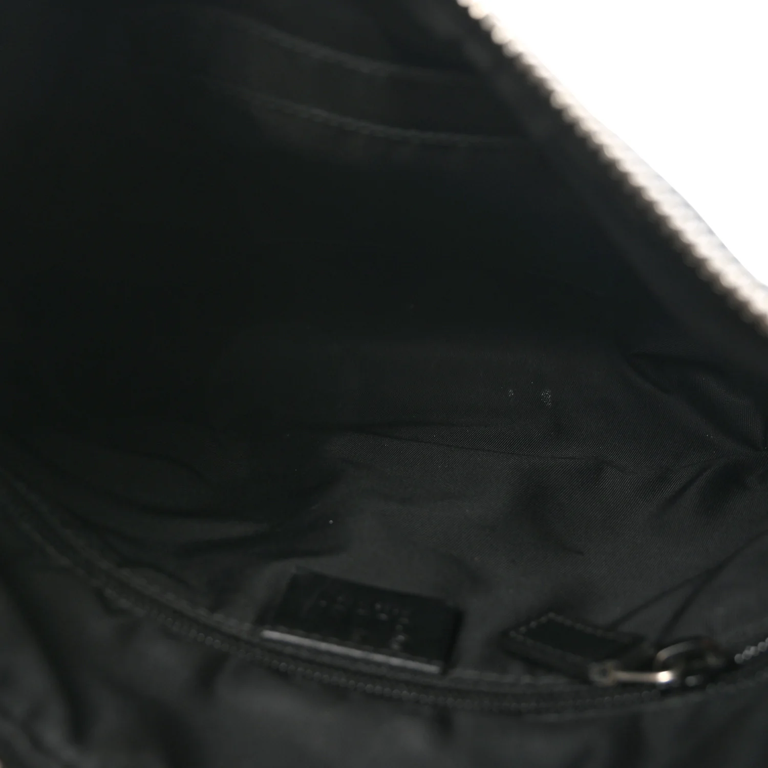 Techno Canvas Selleria Calfskin Web Small Flat Messenger Bag Black - Image 5