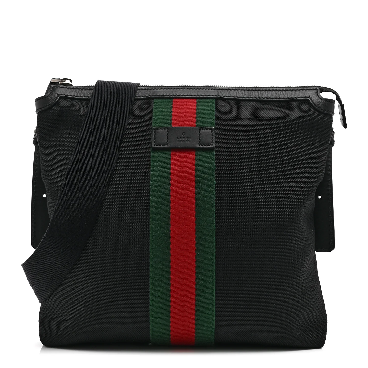 Techno Canvas Web Messenger Bag Black
