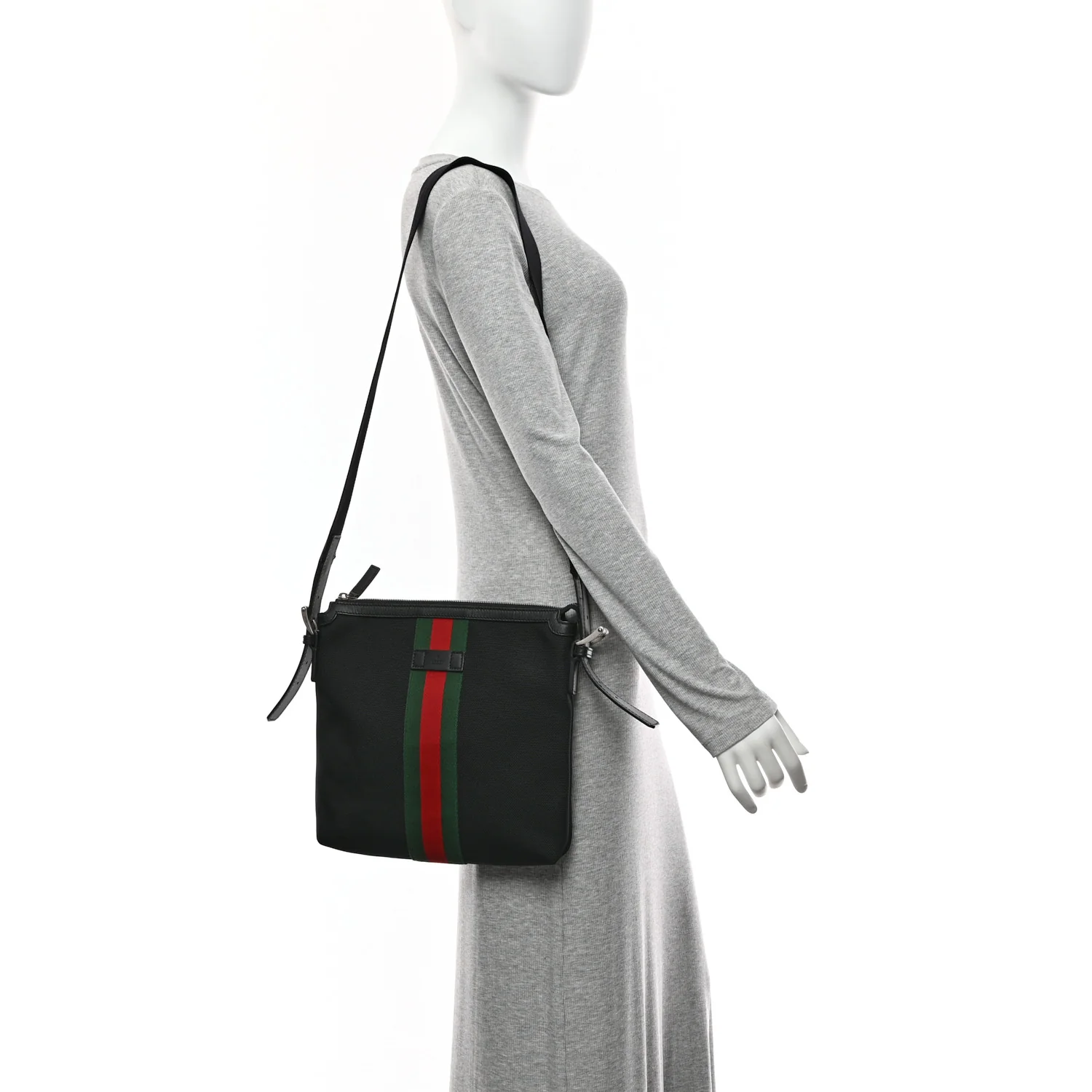 Techno Canvas Web Messenger Bag Black - Image 2