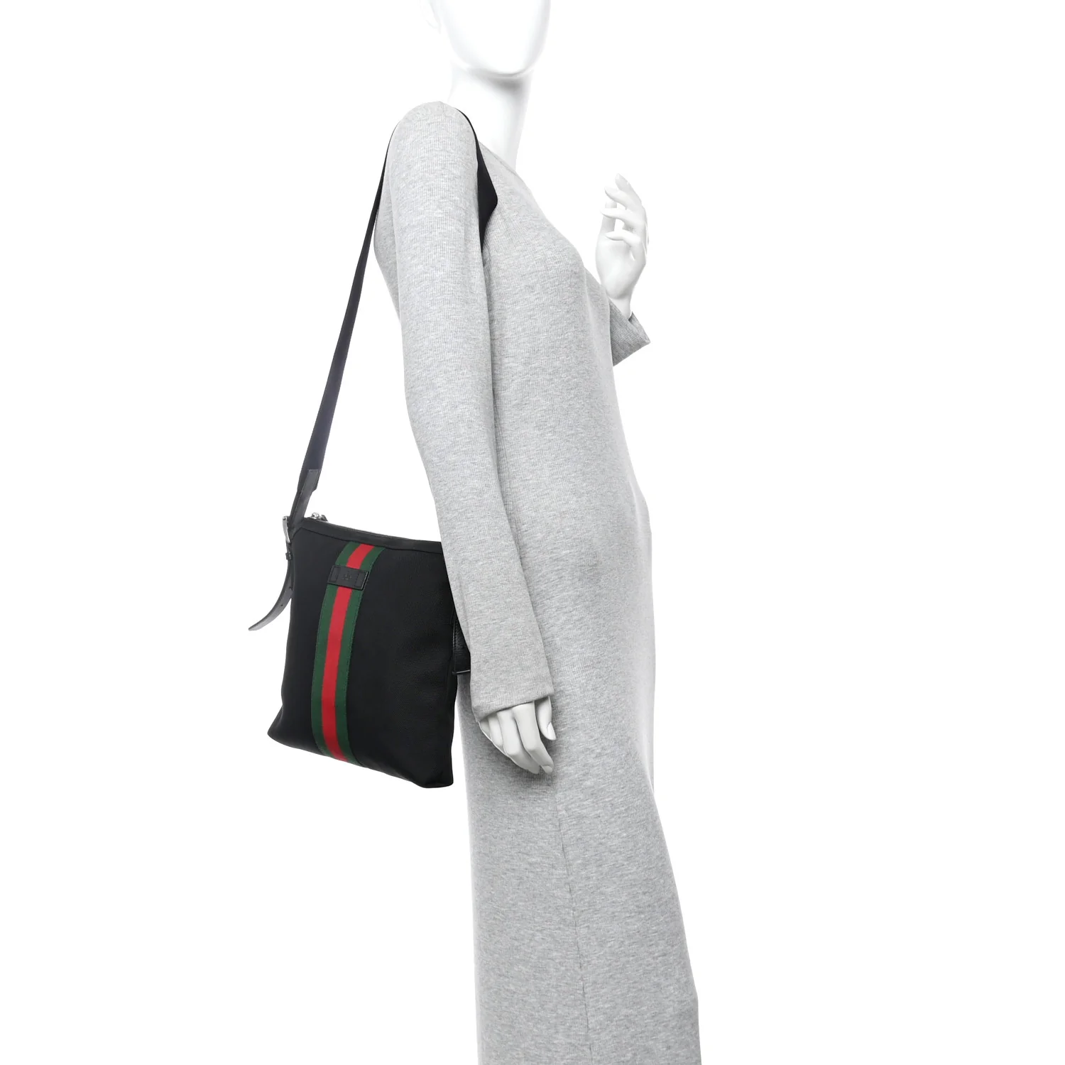 Techno Canvas Web Messenger Bag Black - Image 2