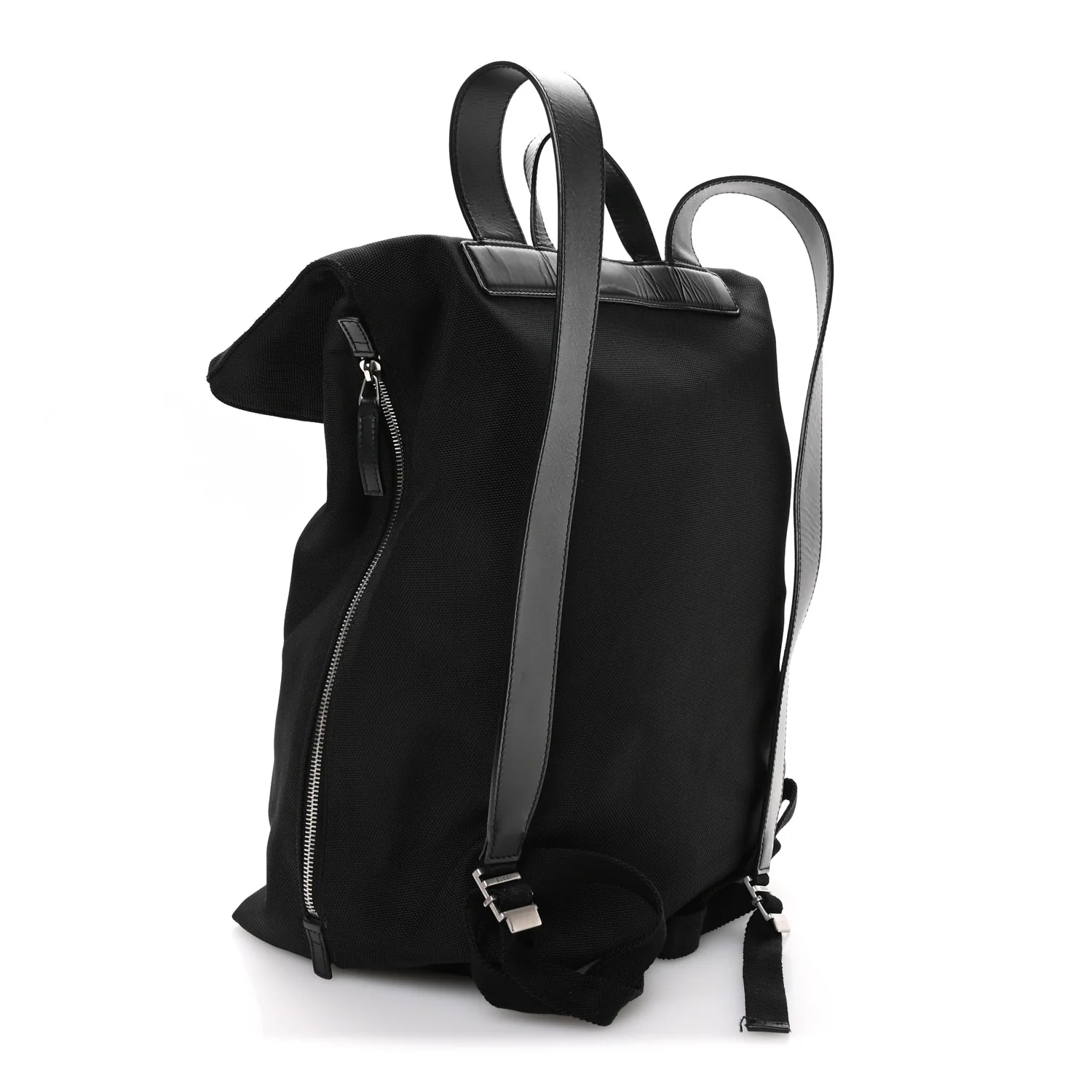 Techno Canvas Web Single Buckle Backpack Black - Image 3