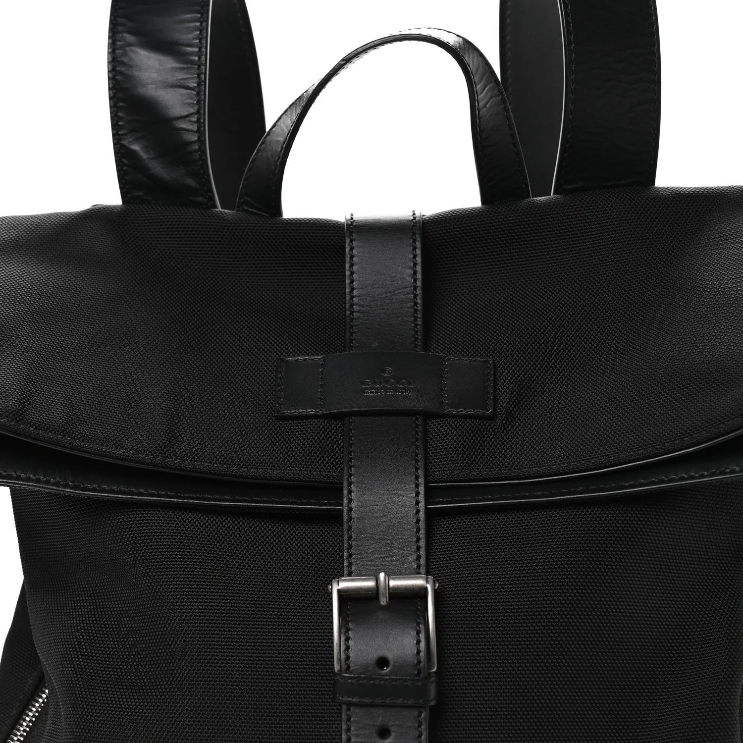 Techno Canvas Web Single Buckle Backpack Black - Image 8