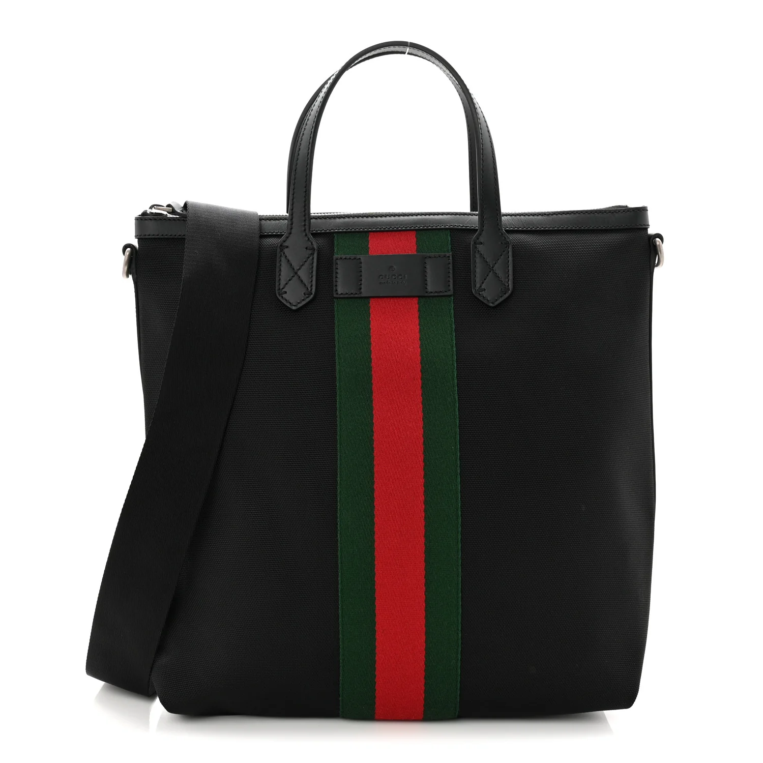 Techno Canvas Web Top Handle Shoulder Bag Black - Image 2