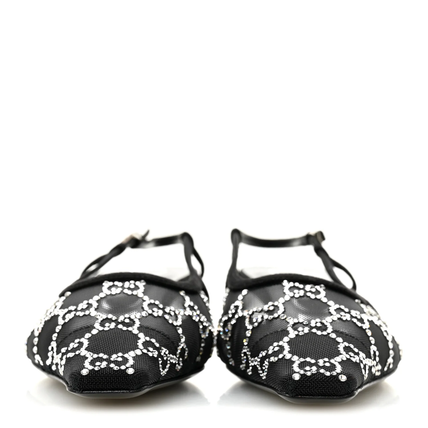 Tela Retino Kid Scamosciato Crystal GG Monogram Square G 35mm Slingback Pumps 37 Black - Image 3
