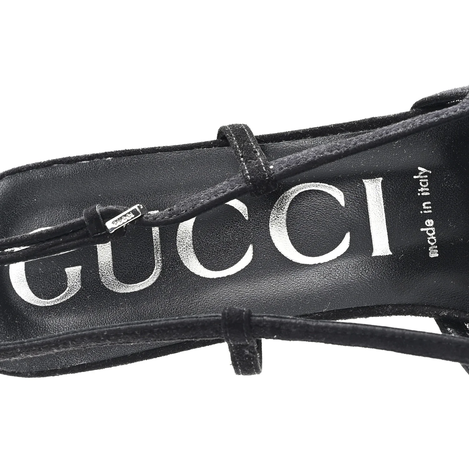 Tela Retino Kid Scamosciato Crystal GG Monogram Square G 35mm Slingback Pumps 39.5 Black - Image 8