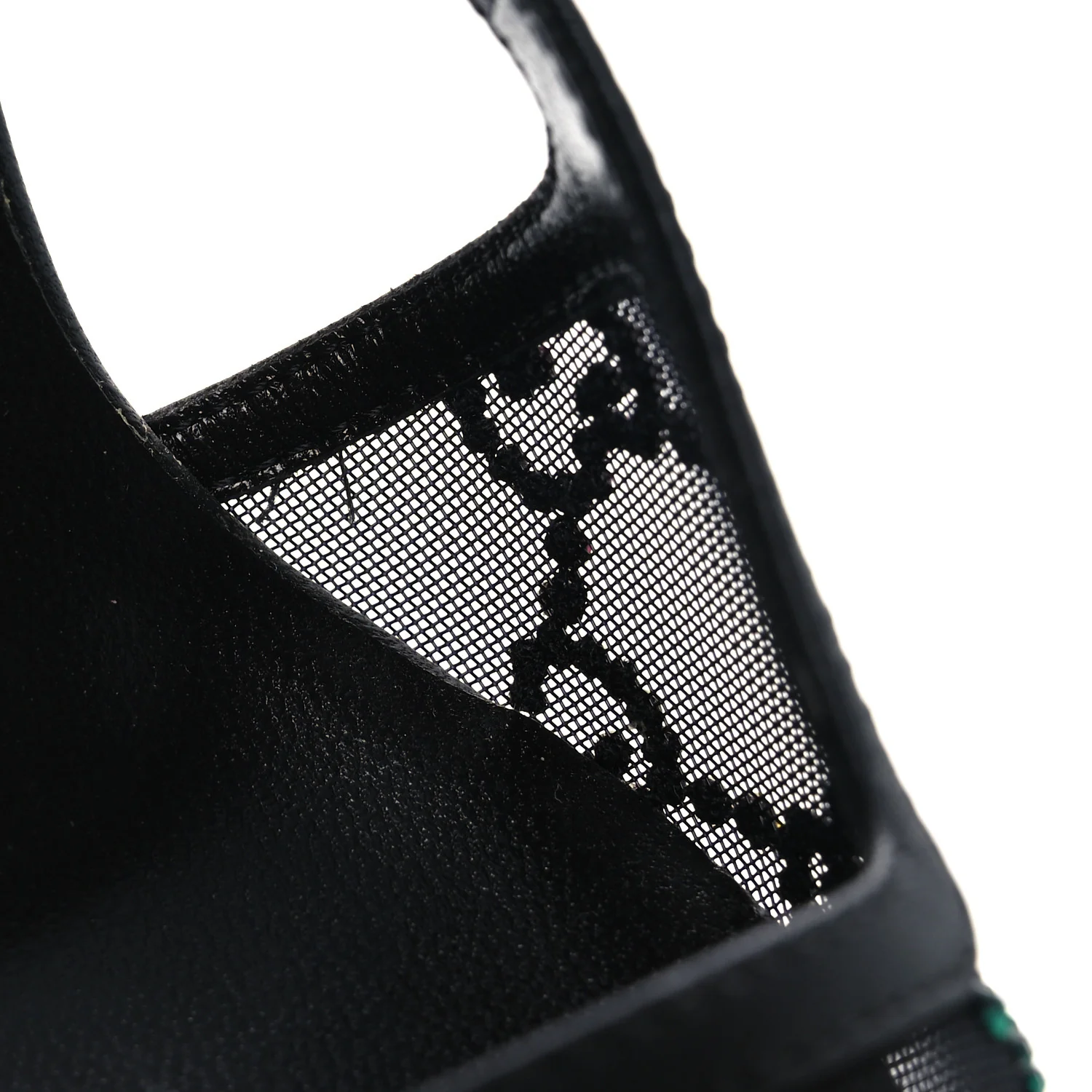 Tela Retino Nappa Charlotte Crystal GG Monogram Square G 75mm Slingback Pumps 37 Black - Image 10
