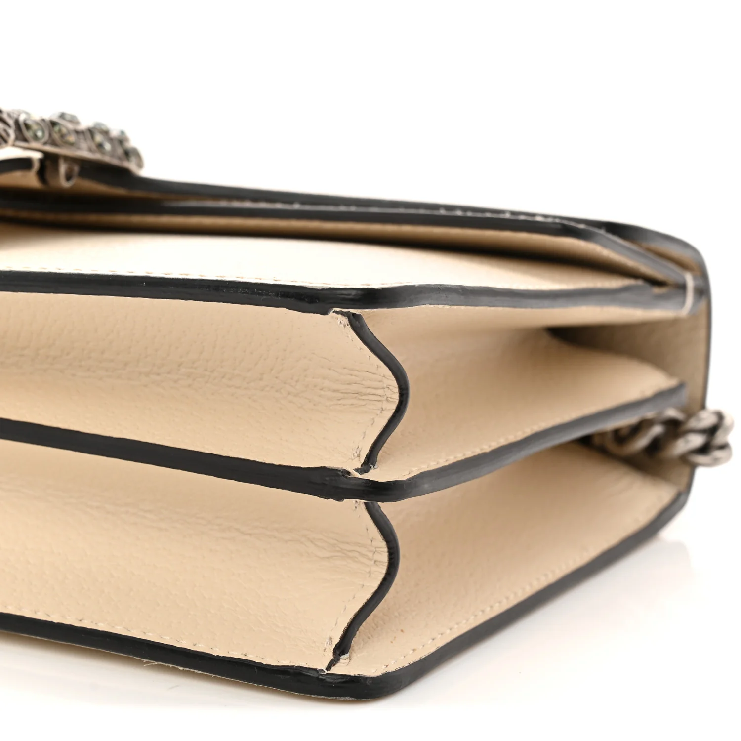 Textured Calfskin Crystal Small Dionysus Shoulder Bag Mystic White - Image 10