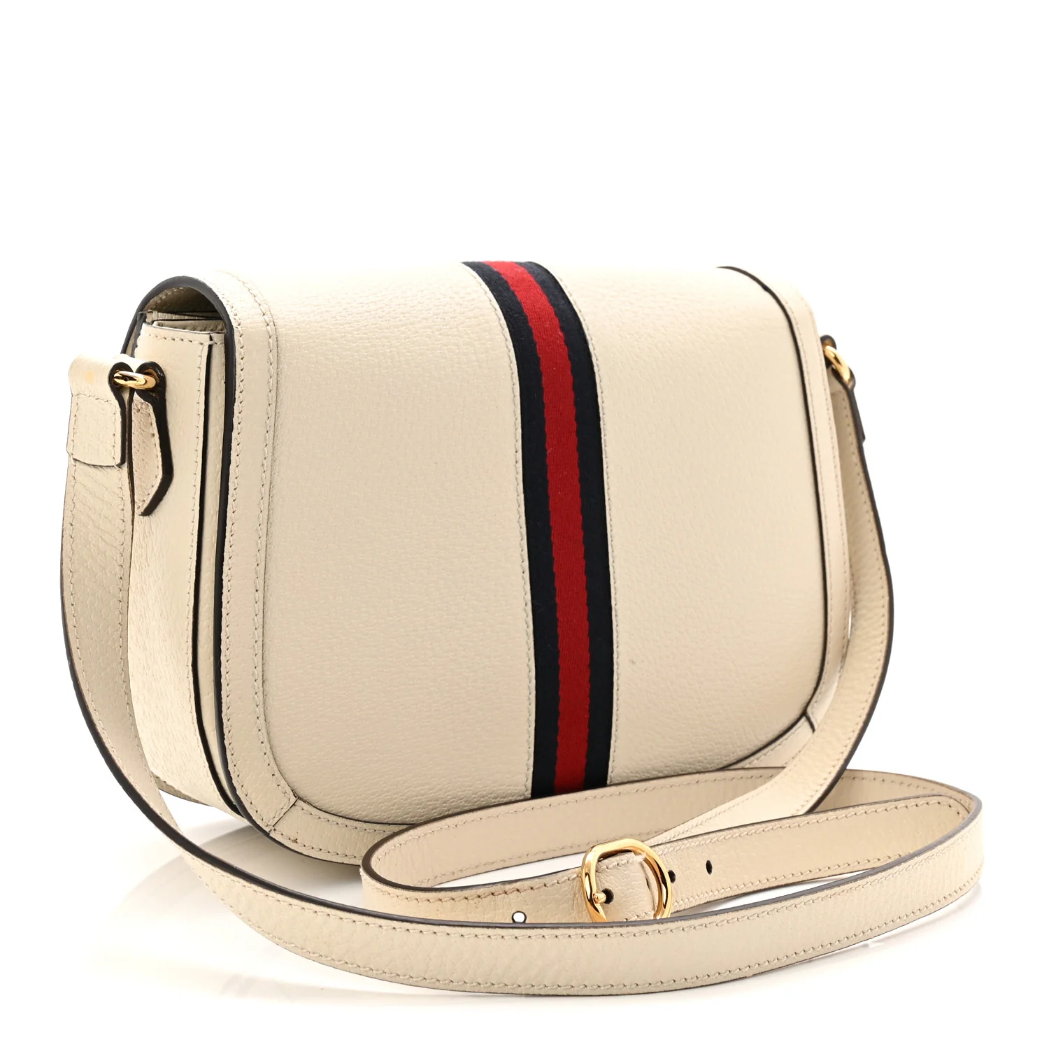 Textured Calfskin Small Ophidia Flap Messenger Bag Mystic White - Image 3