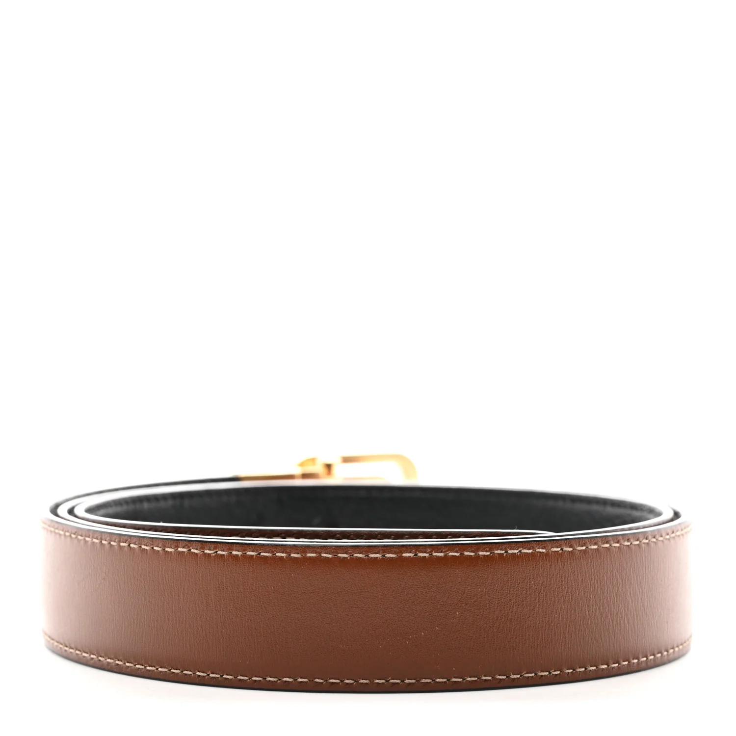 Textured Dollar Calfskin Ciny Calf Lux Squared Interlocking G 30mm Reversible Belt 105 42 Brown Black - Image 4