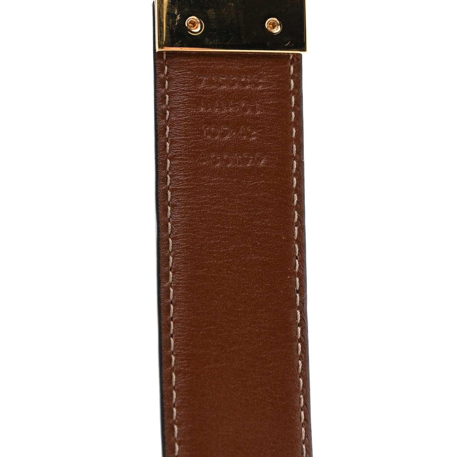 Textured Dollar Calfskin Ciny Calf Lux Squared Interlocking G 30mm Reversible Belt 105 42 Brown Black - Image 6