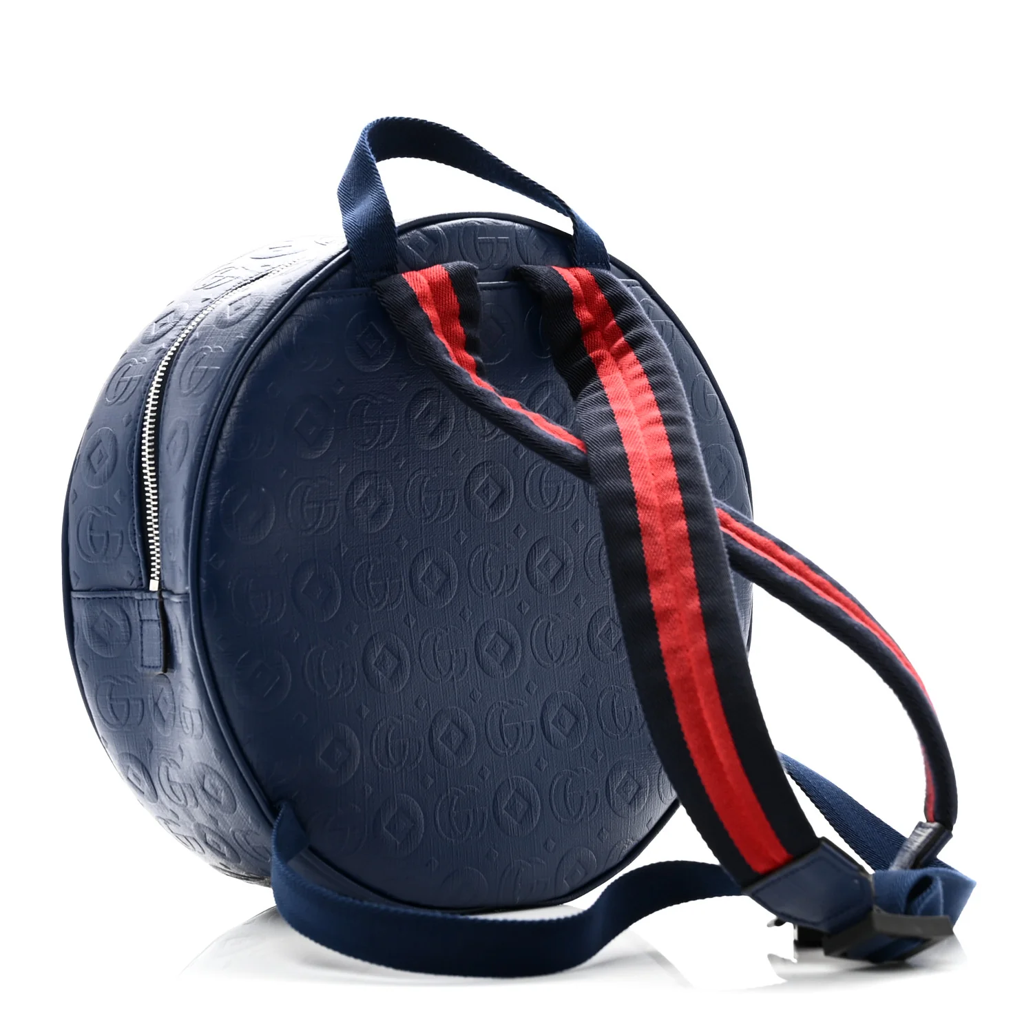 Textured Dollar Calfskin Web Debossed GG Kids Backpack Blue Agata - Image 3