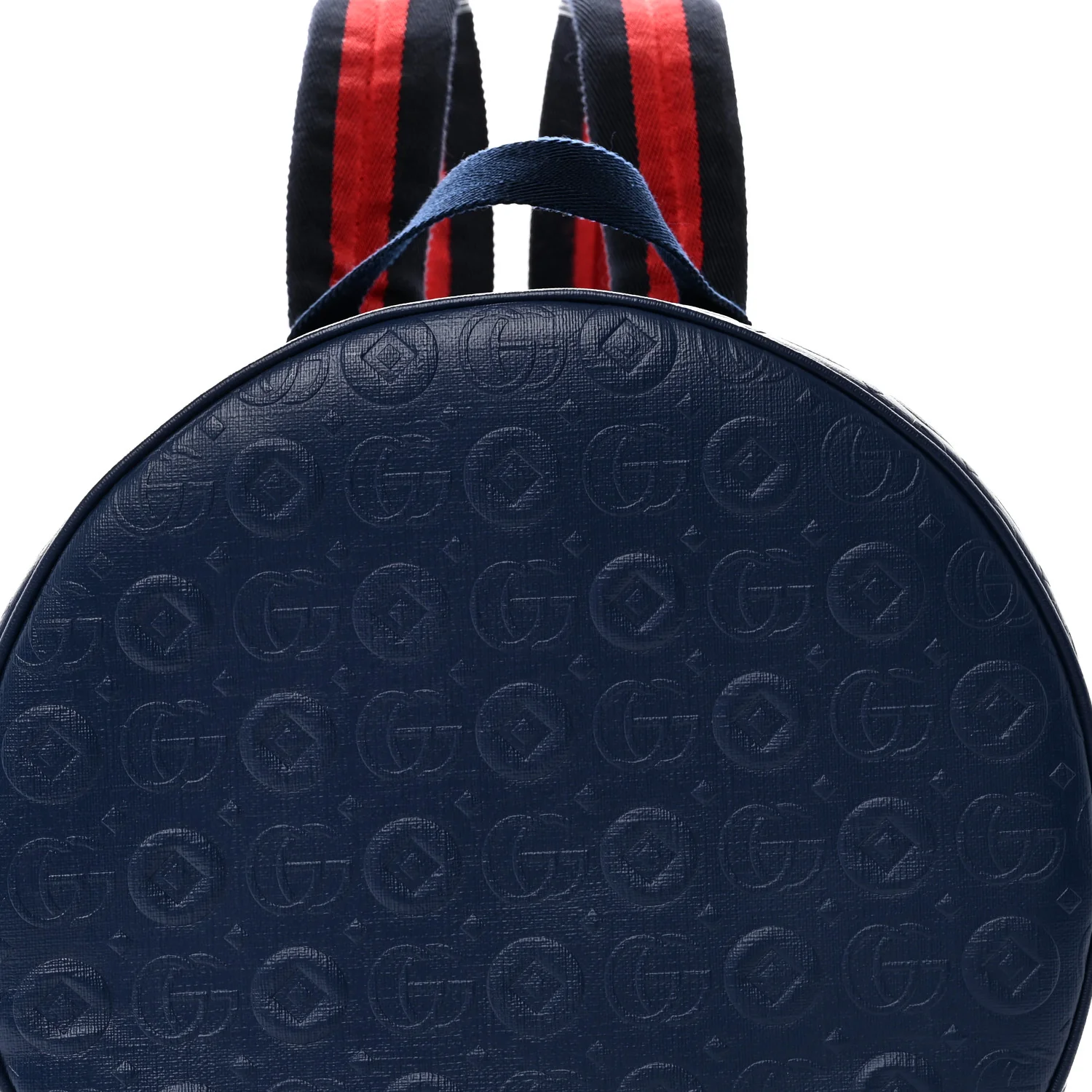 Textured Dollar Calfskin Web Debossed GG Kids Backpack Blue Agata - Image 8