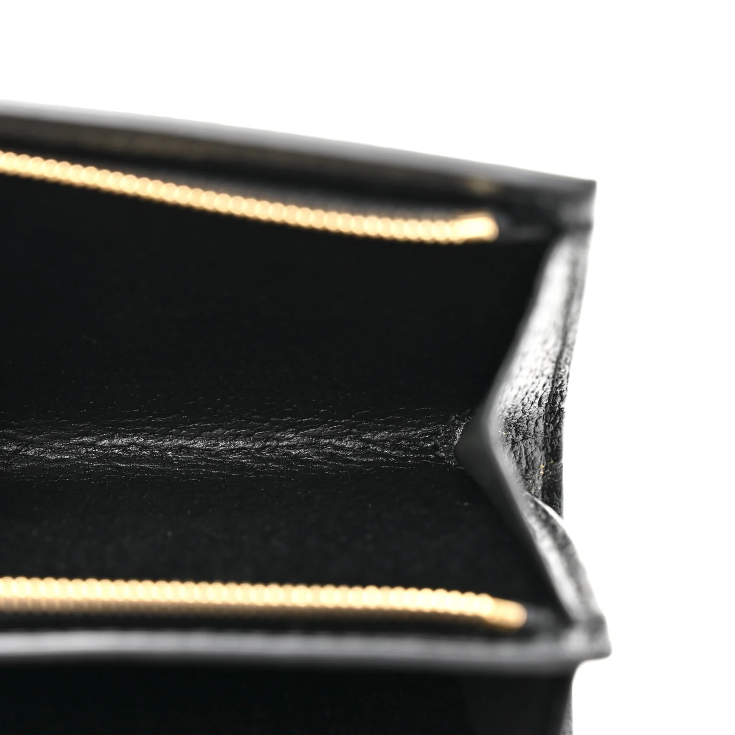 Textured Dollar Calfskin Web Ophidia Card Case Wallet Black - Image 5