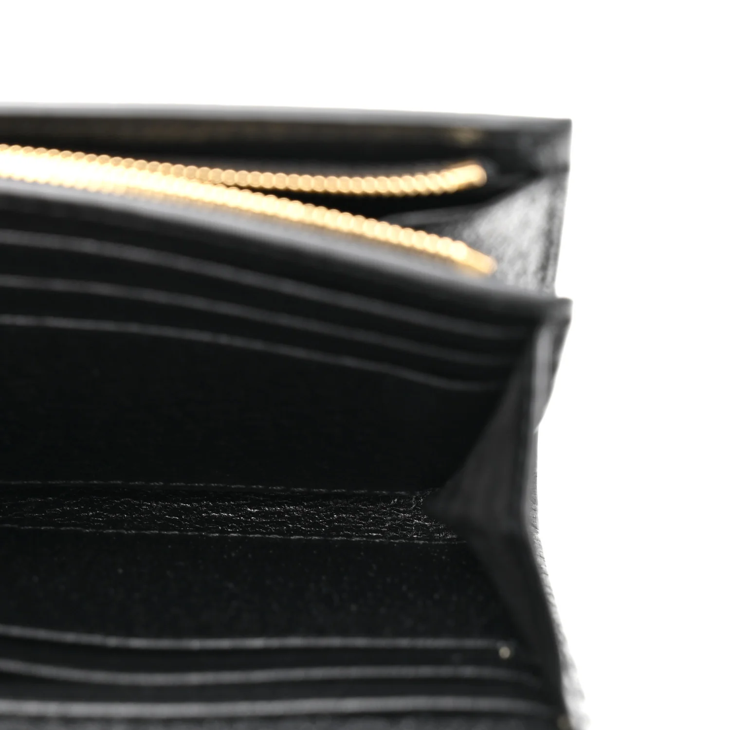 Textured Dollar Calfskin Web Ophidia Card Case Wallet Black - Image 6