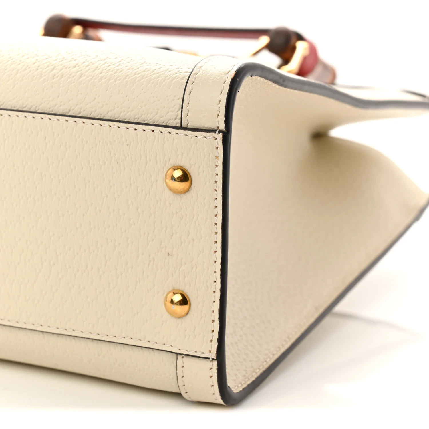 Textured Dollar Calfskin Web Small Diana Tote Bag Mystic White - Image 10