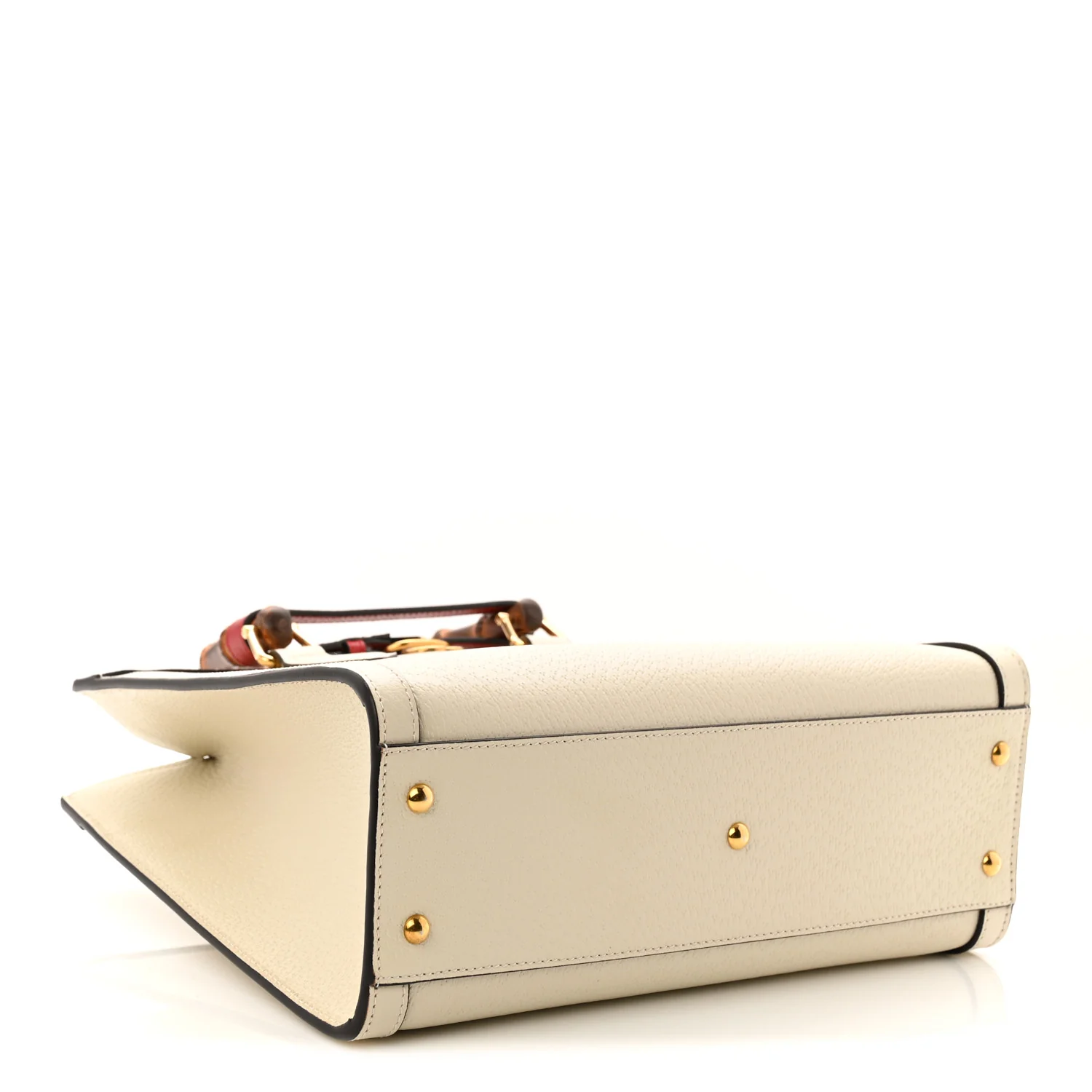 Textured Dollar Calfskin Web Small Diana Tote Bag Mystic White - Image 4