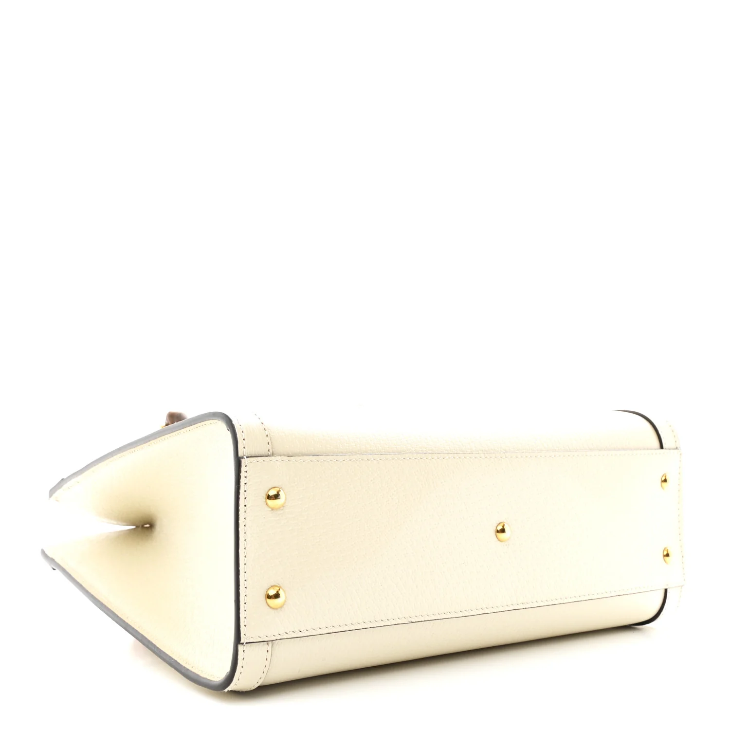 Textured Dollar Calfskin Web Small Diana Tote Bag Mystic White - Image 7