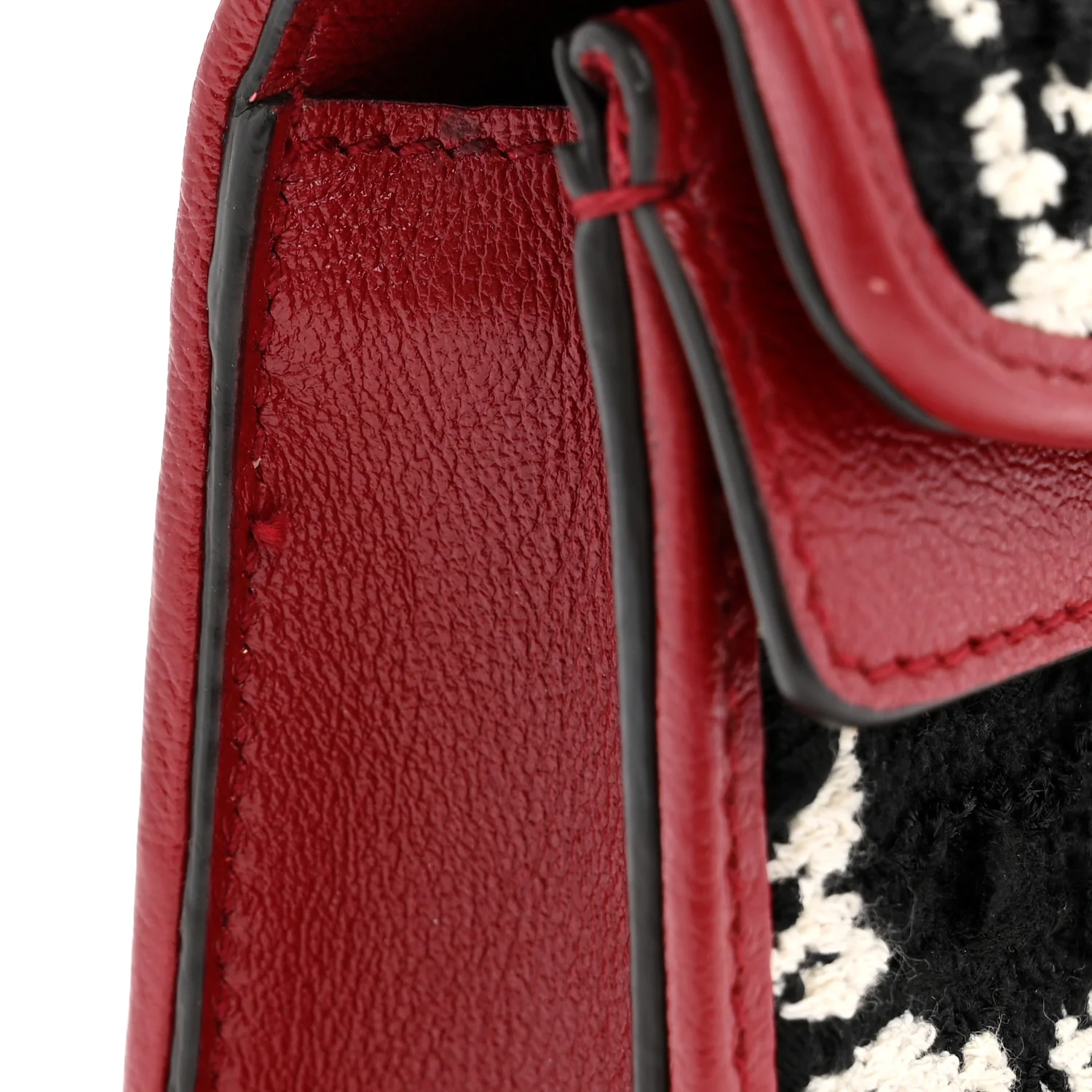 Tweed GG Monogram Super Mini Dionysus Shoulder Bag Black White Romantic Cherry - Image 10
