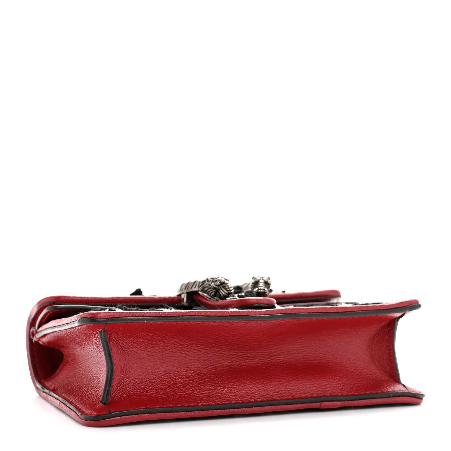 Tweed GG Monogram Super Mini Dionysus Shoulder Bag Black White Romantic Cherry - Image 4
