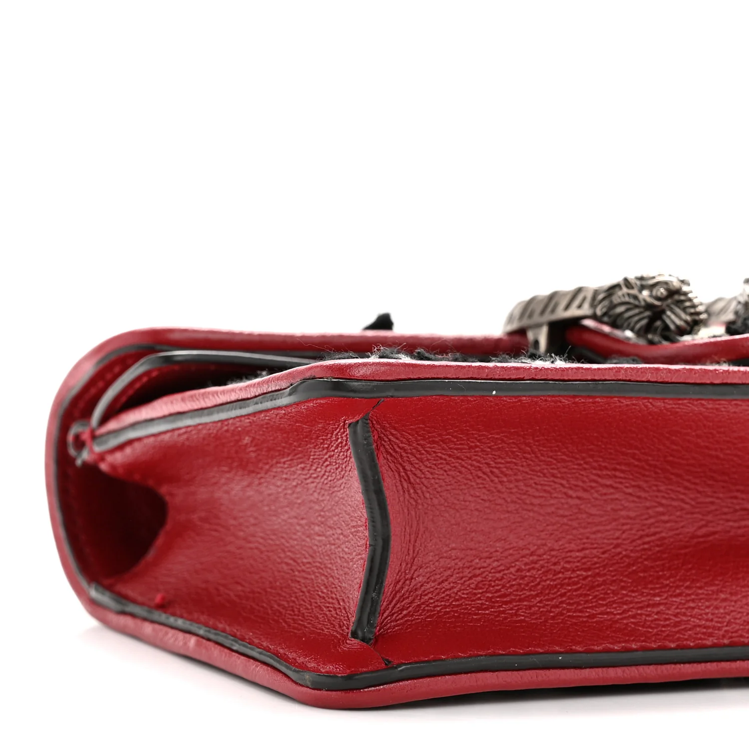 Tweed GG Monogram Super Mini Dionysus Shoulder Bag Black White Romantic Cherry - Image 8